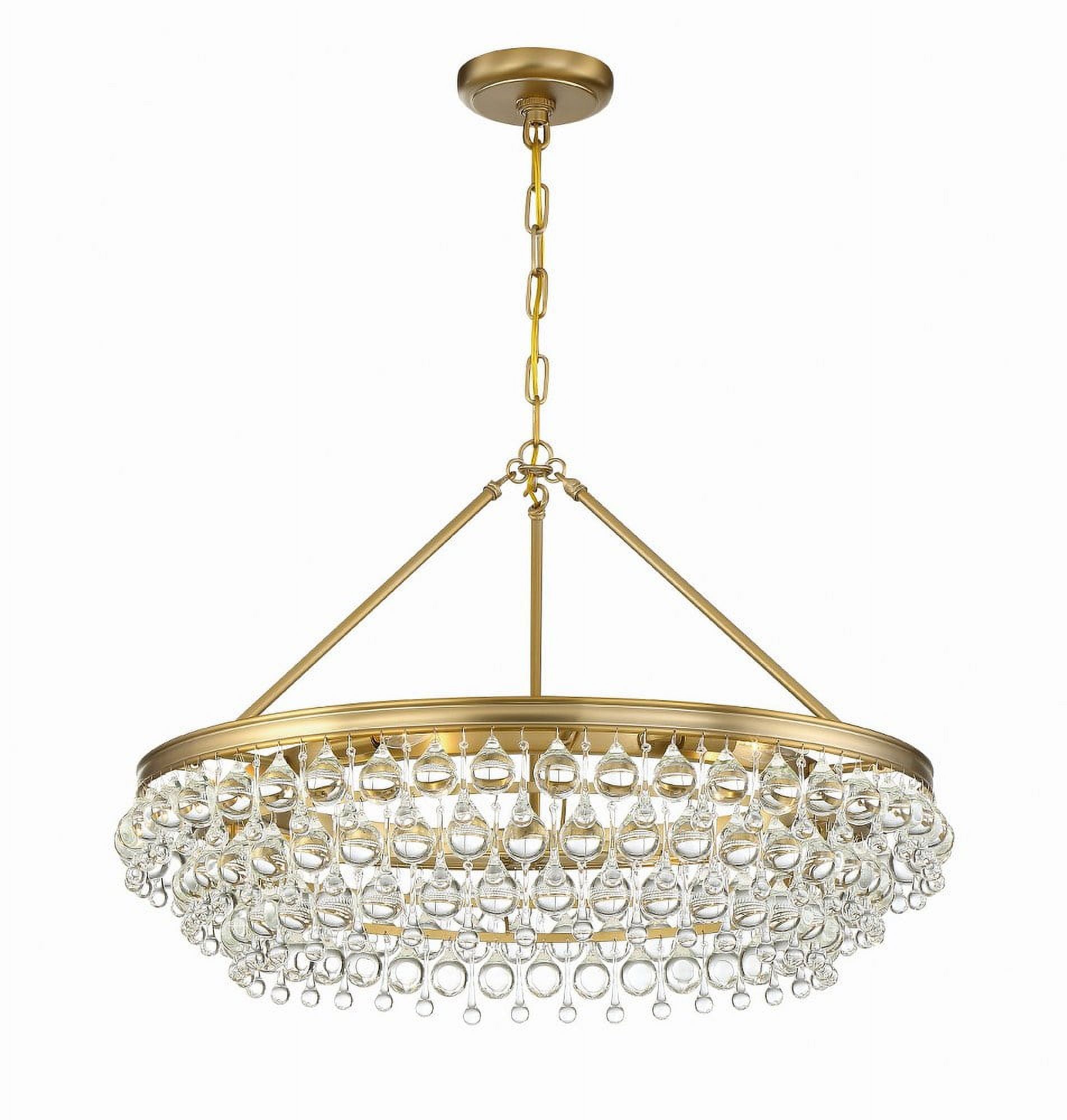 Calypso Vibrant Gold Tiered Chandelier with Clear Glass Drops