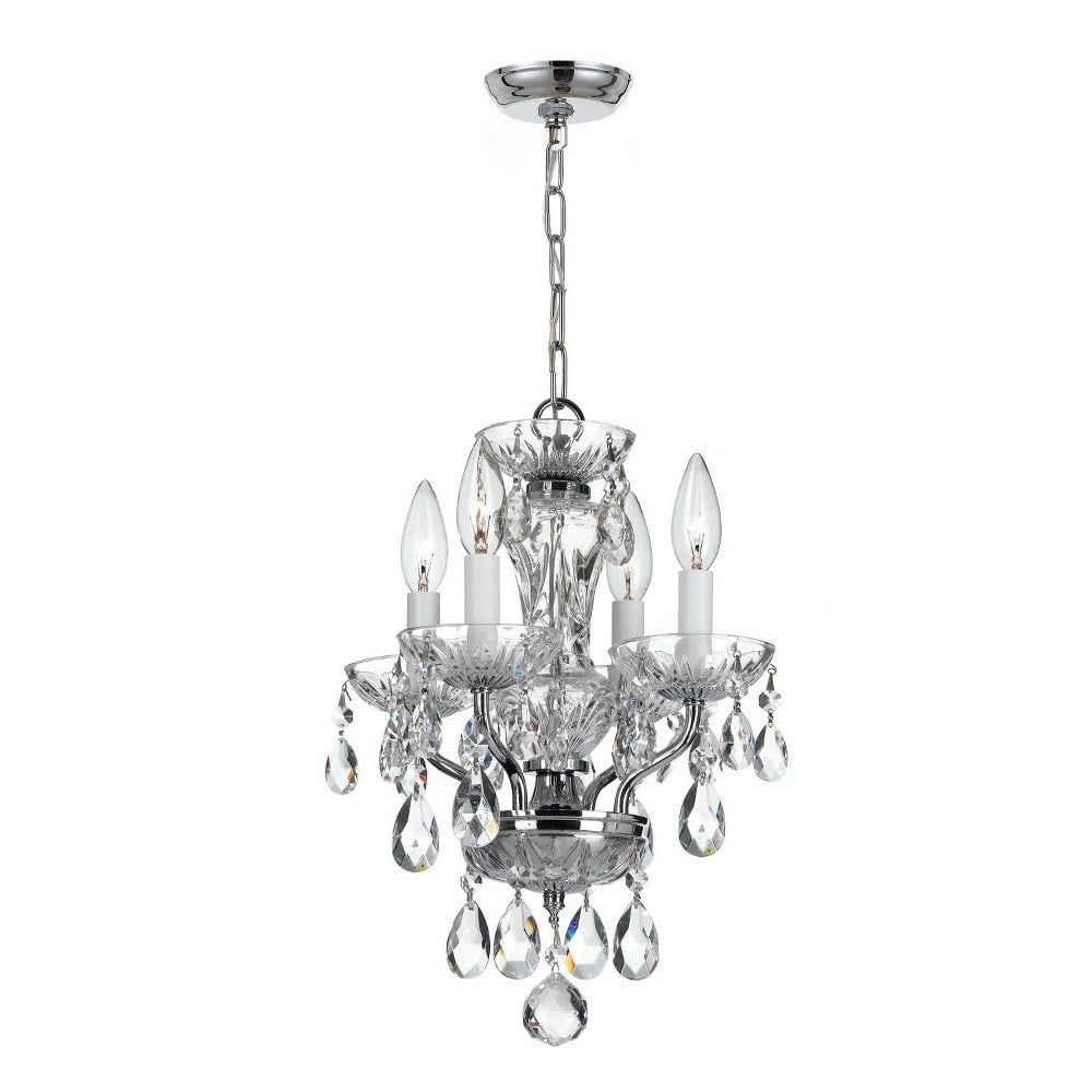 Chrome Mini Crystal 4-Light Candle Chandelier