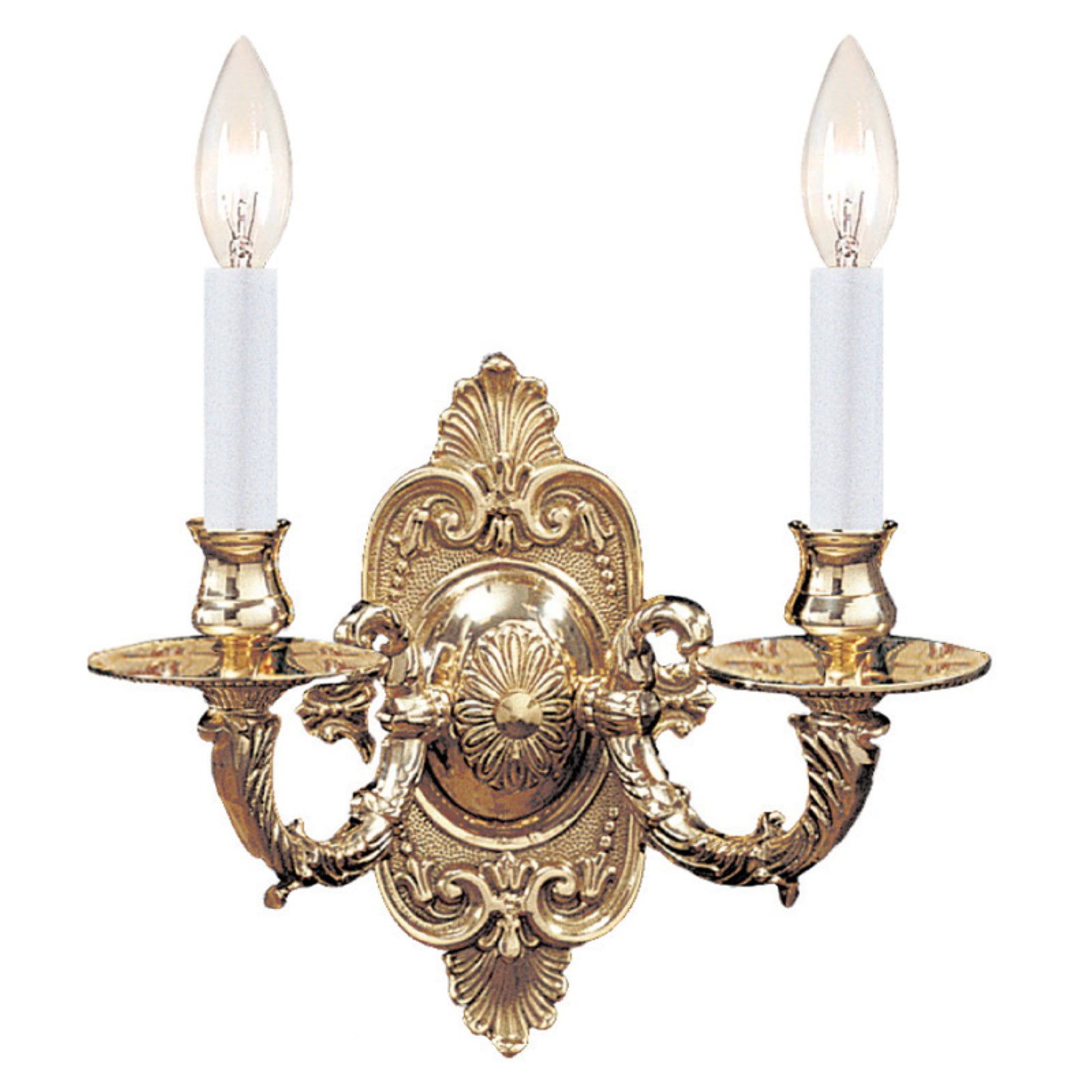 Polished Brass 2-Light Outdoor Vanity Wall Sconce