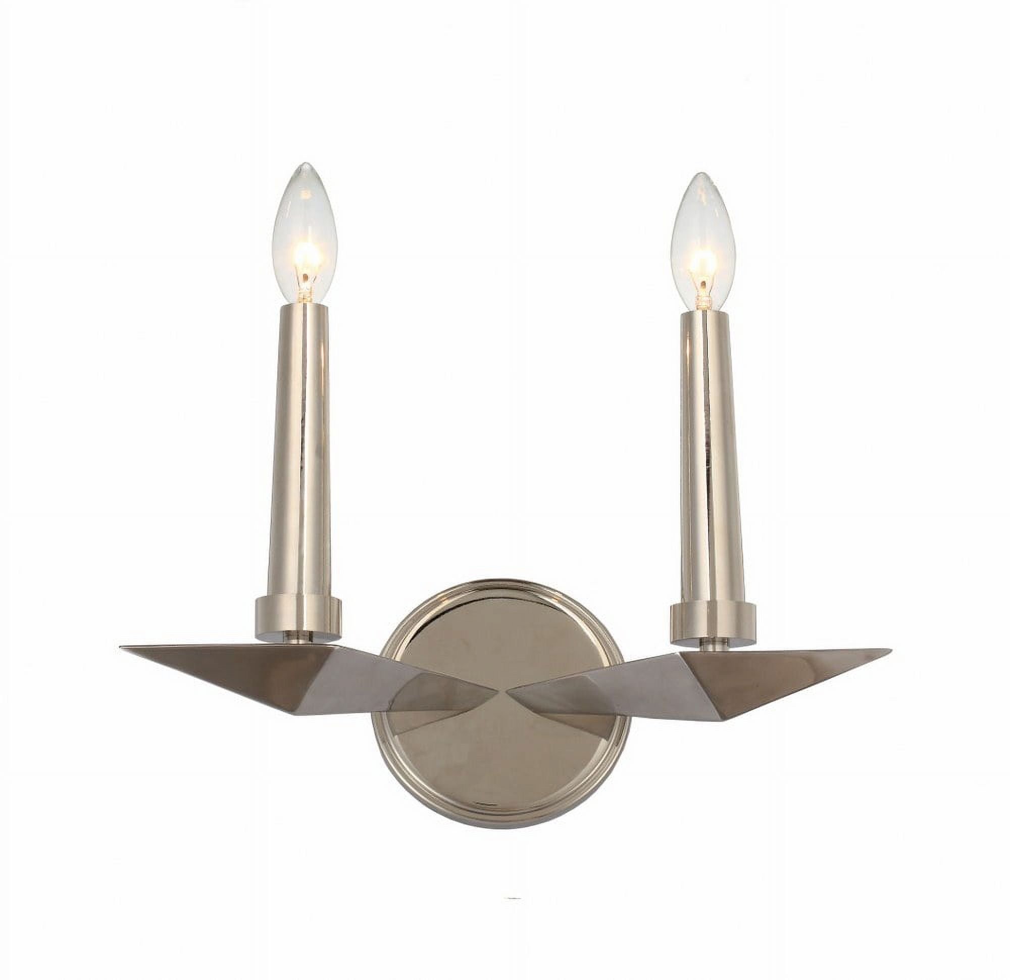 Palmer Sleek Polished Nickel 2-Light Wall Sconce