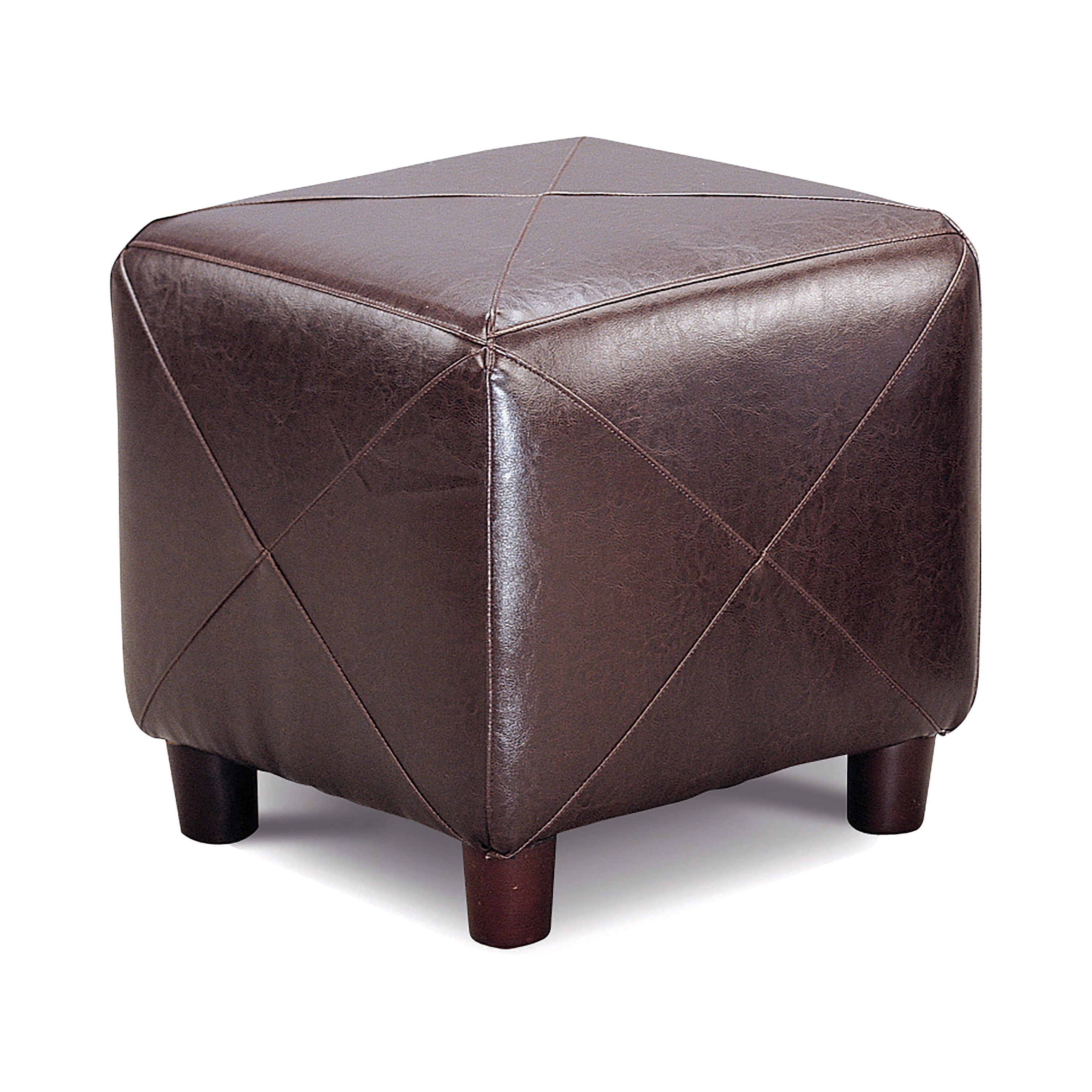 Transitional 18" Cube Storage Ottoman in Deluxe Dark Brown