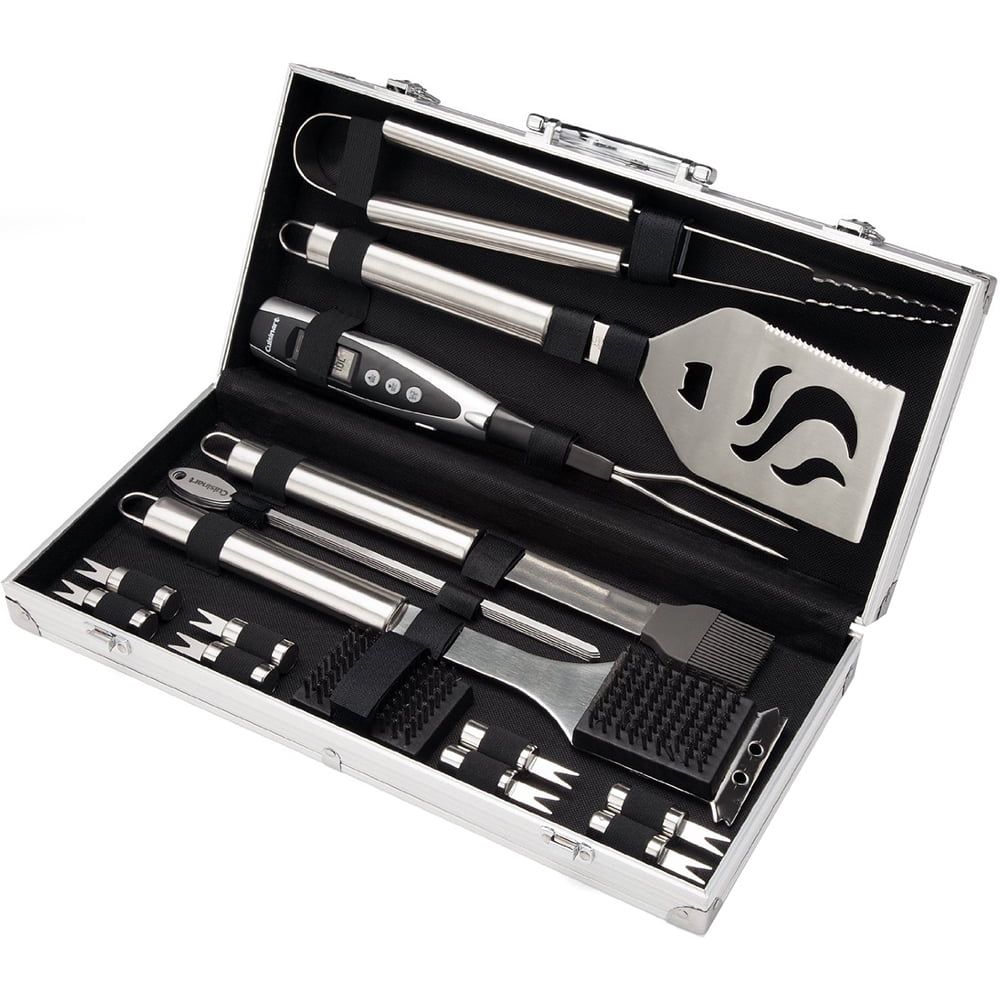 20-Piece Stainless Steel BBQ Tool Set with Aluminum Case