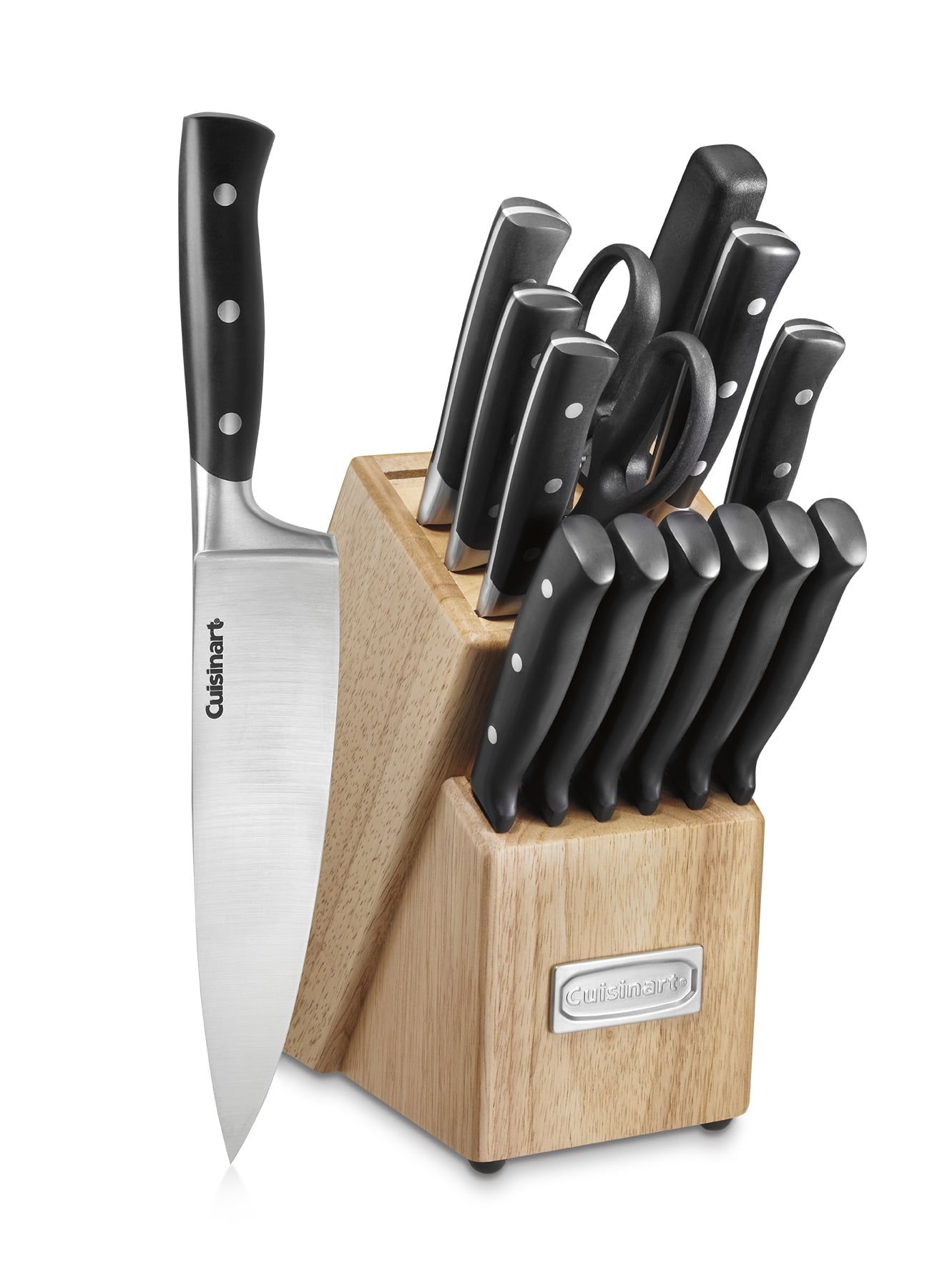 15-Piece Black and Stainless Carbon Steel Knife Block Set