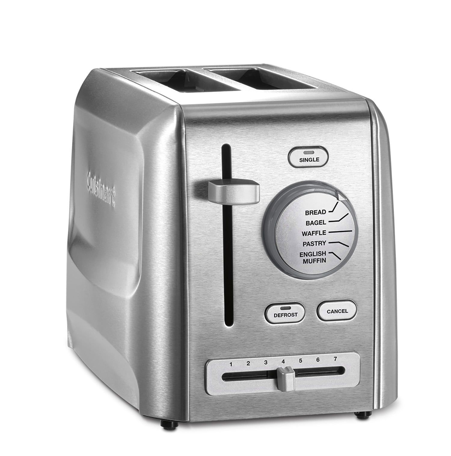 Stainless Steel 2-Slice Toaster with Wide Slots and Crumb Tray