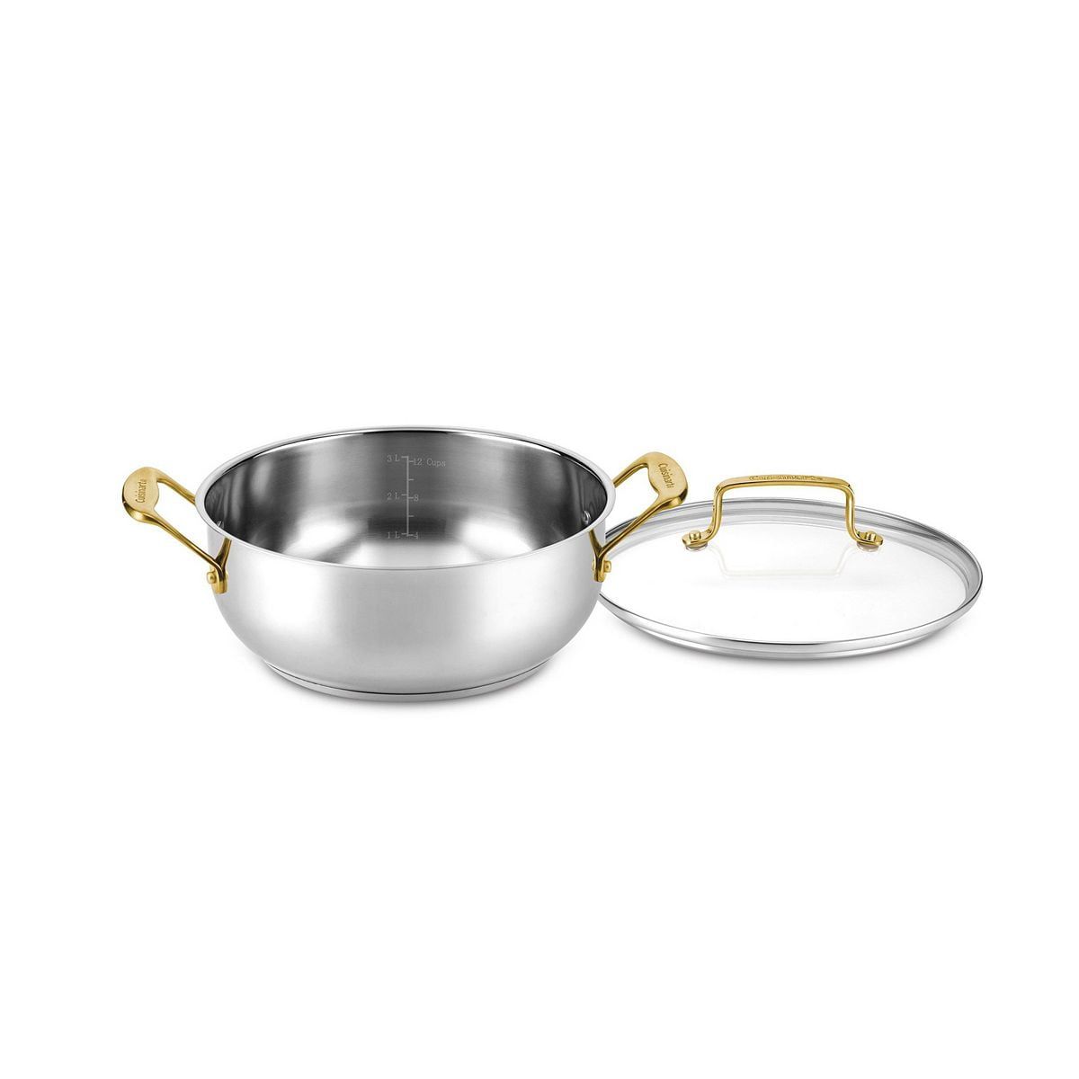 Cuisinart 6-Quart Stainless Steel Pasta Pot with Gold Handles