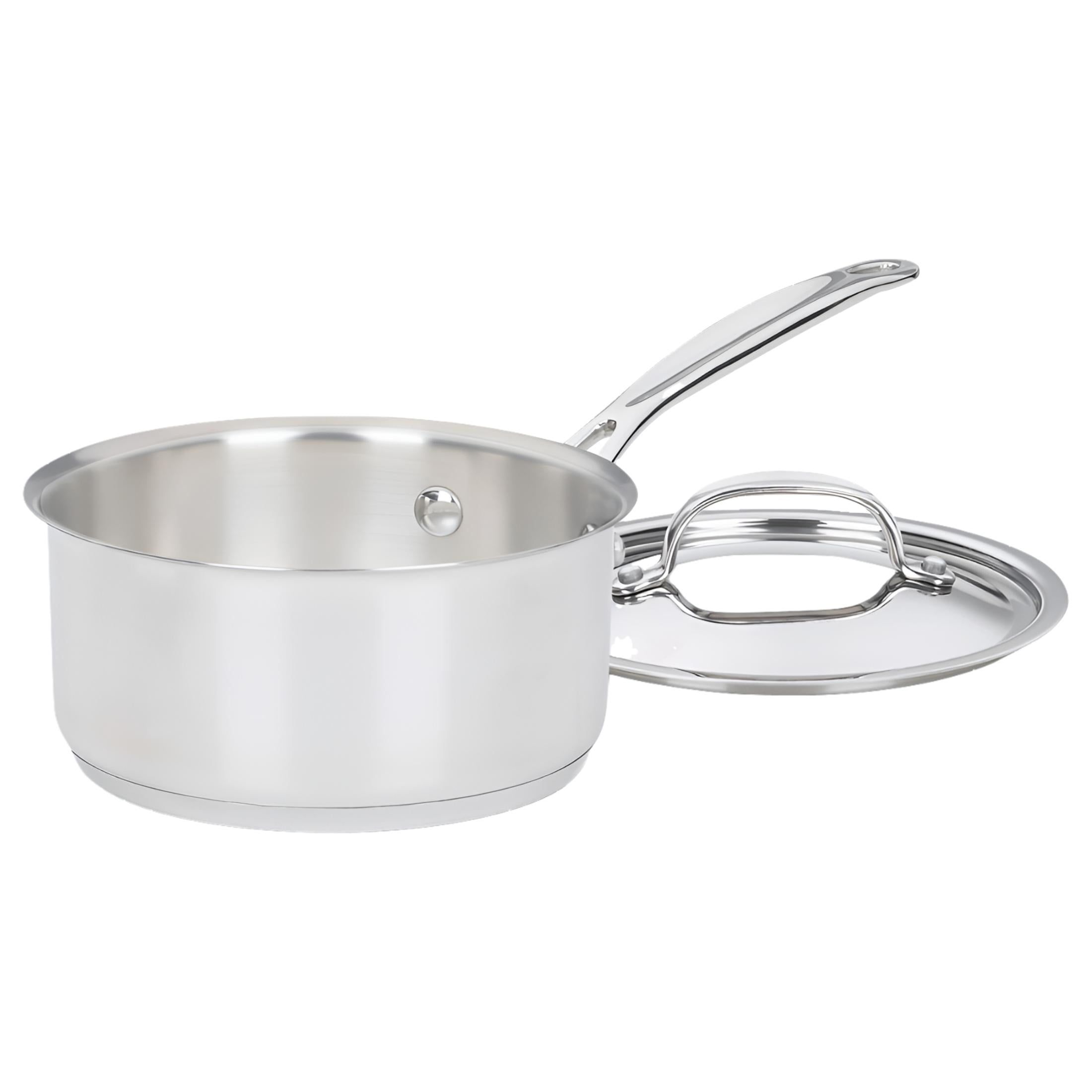 Stainless Steel 1.5 Quart Saucepan with Lid and Pour Spout