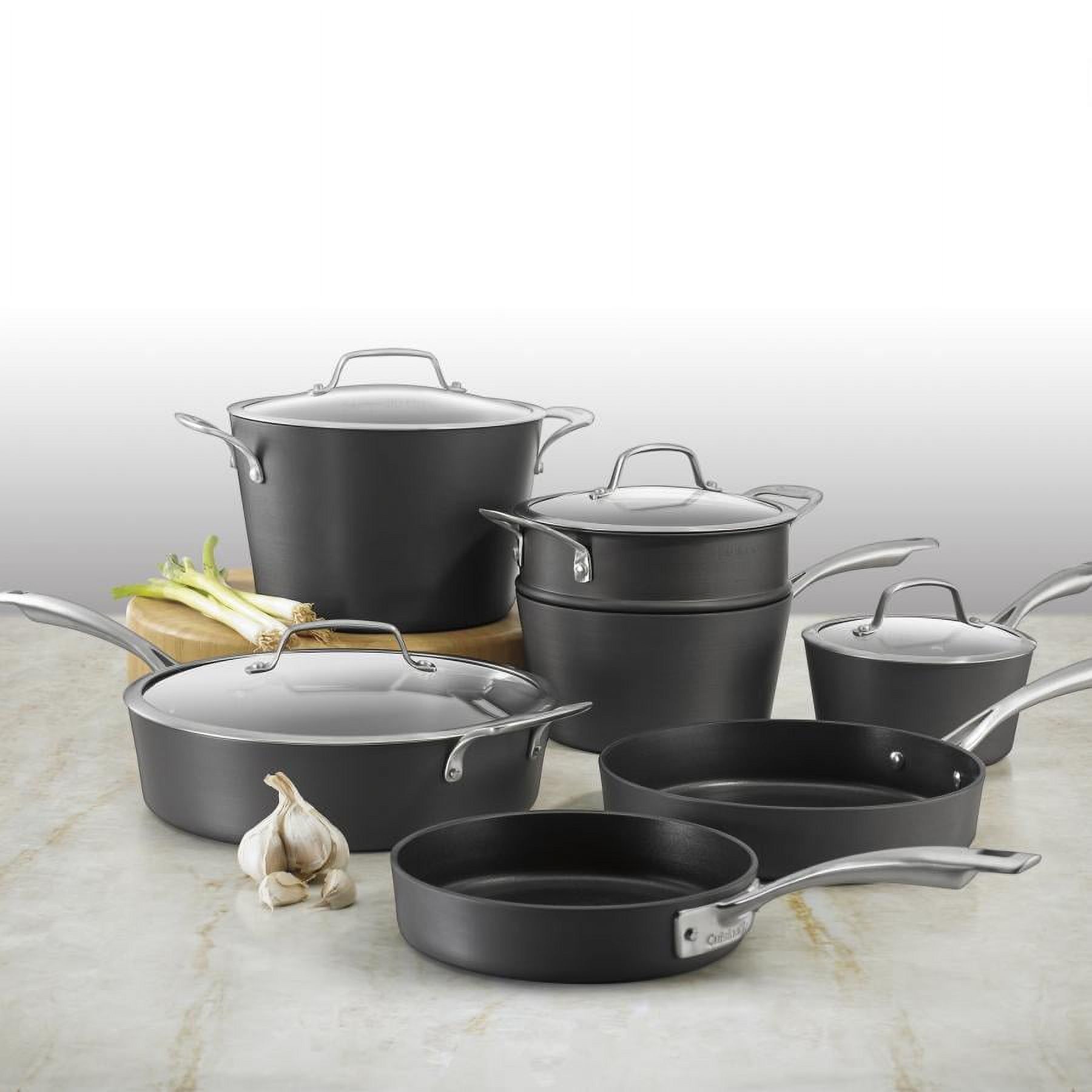 Black Hard Anodized Non-Stick 11-Piece Cookware Set