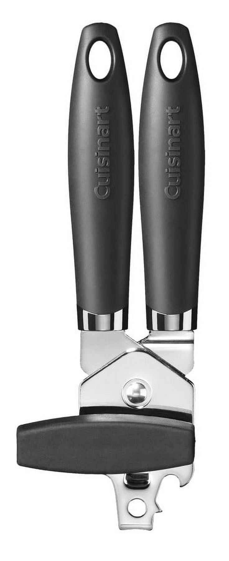 Ergonomic Black Stainless Steel Can Opener with Non-slip Grip