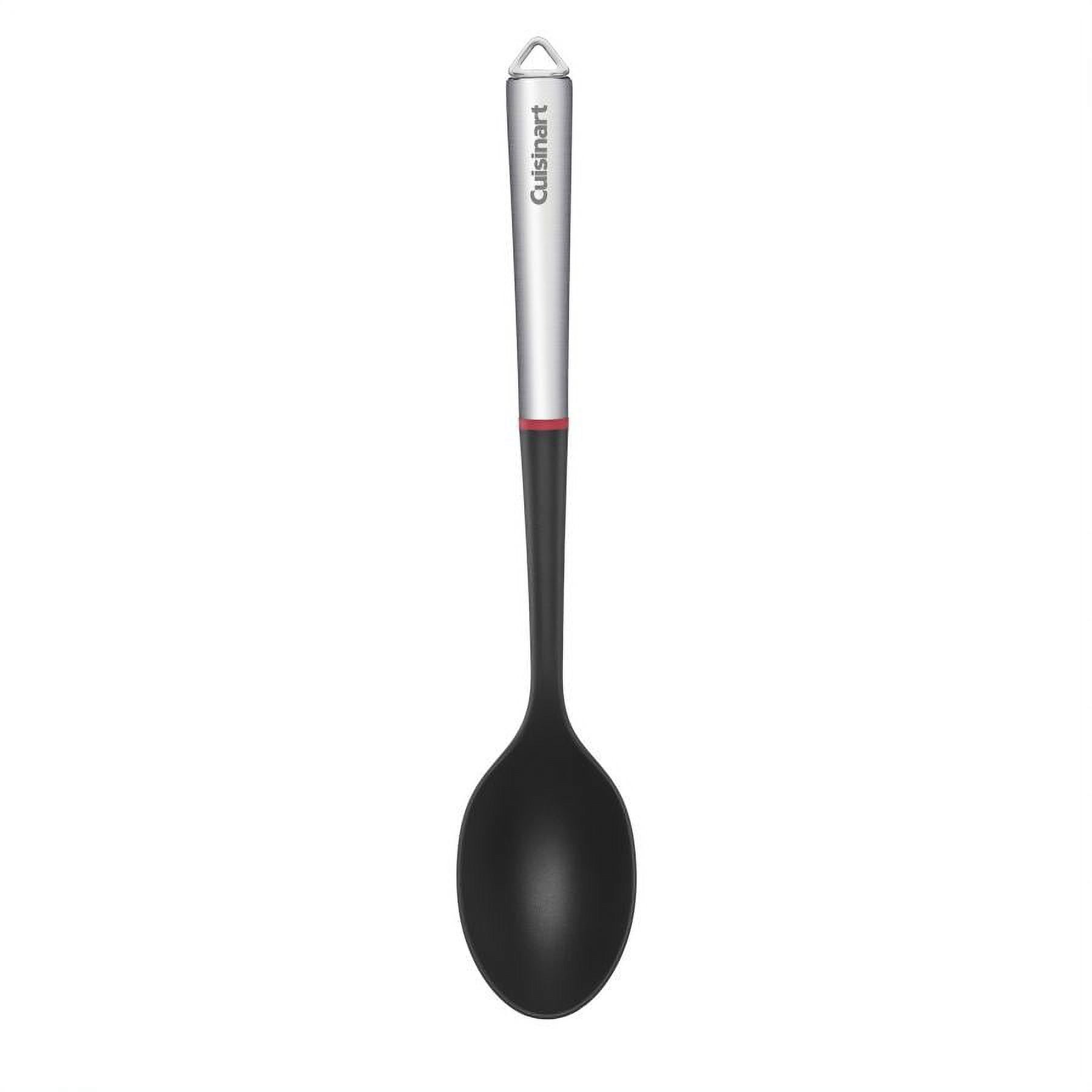 Cuisinart Black and Silver Stainless Steel Solid Spoon