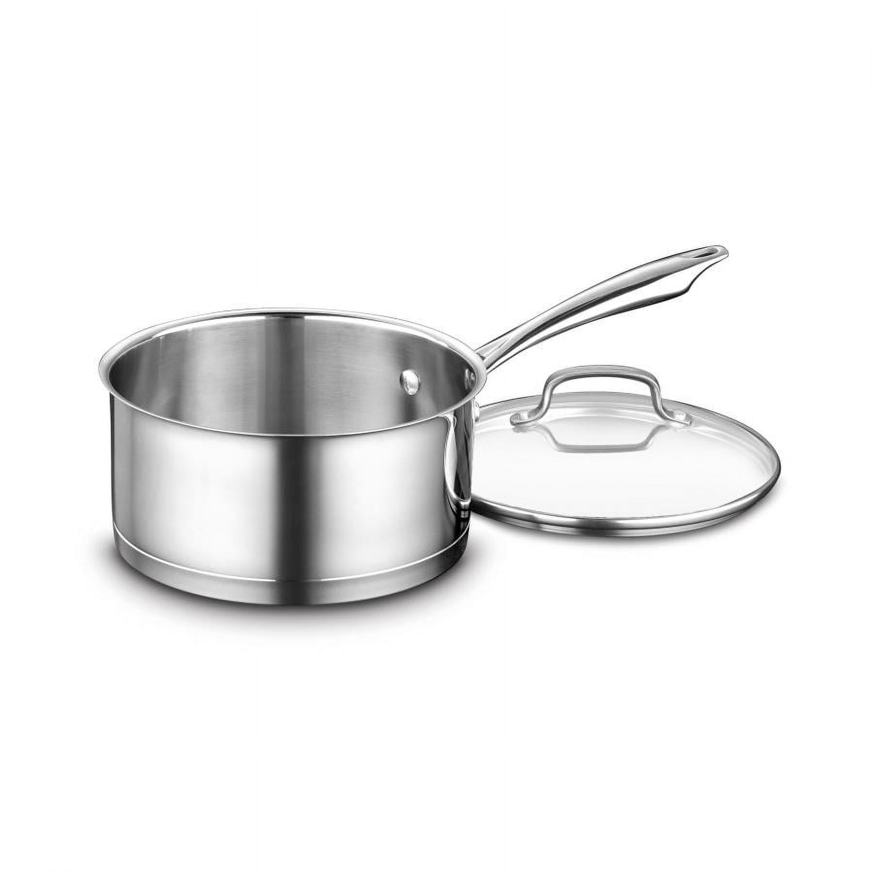 Cuisinart 3 Quart Stainless Steel Saucepan with Glass Lid