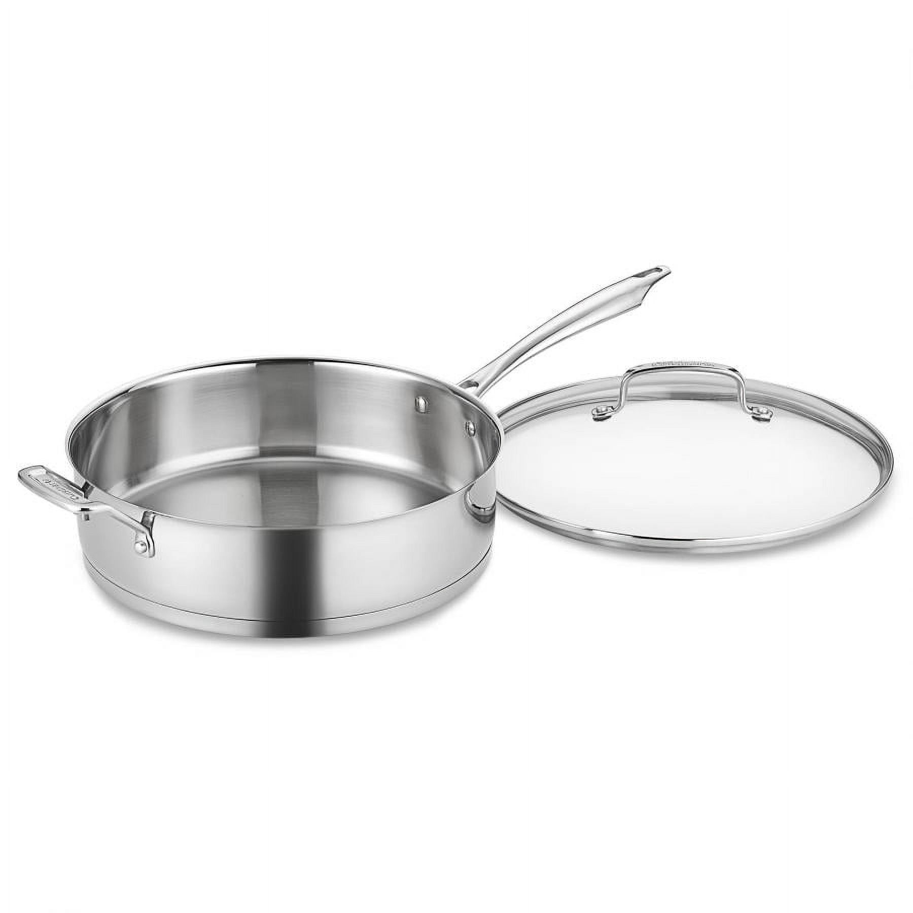 Stainless Steel 3-Quart Saute Pan with Helper Handle and Cover