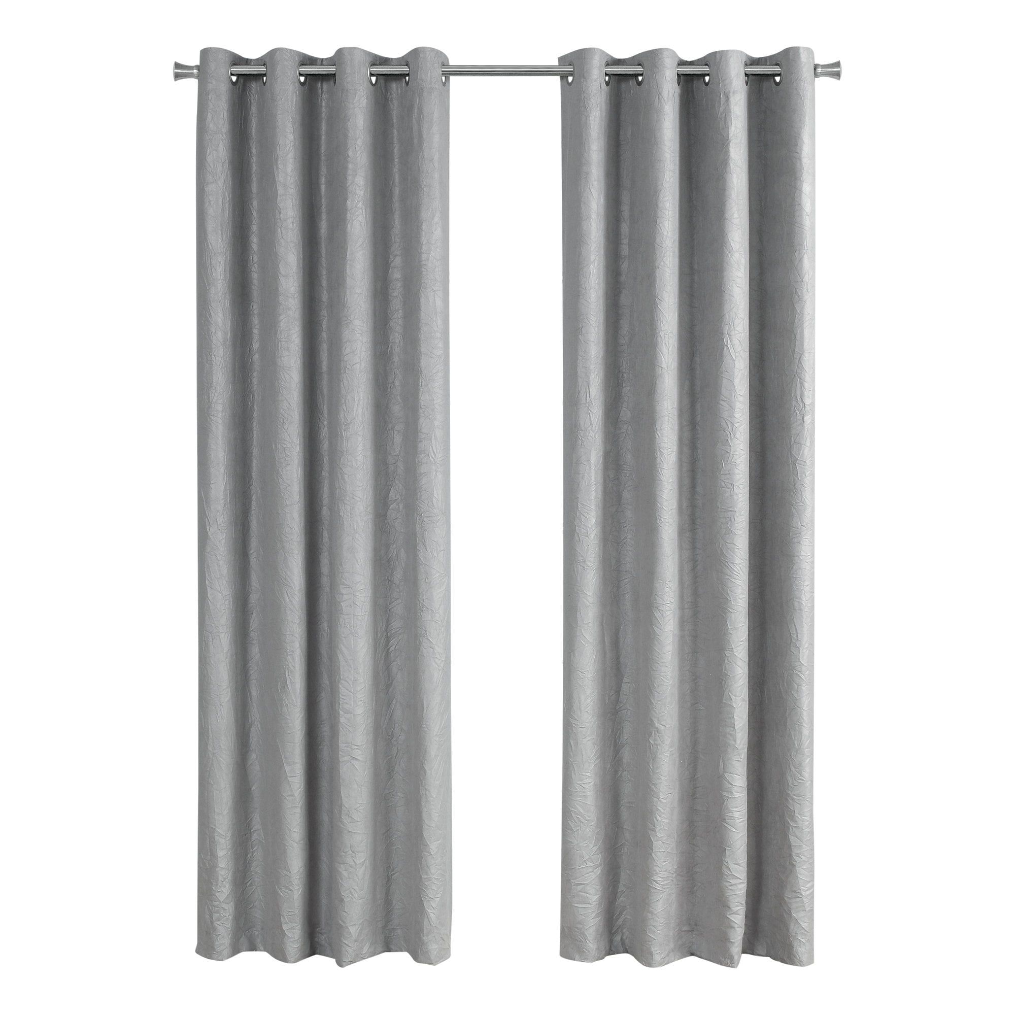 Silver Polyester Blackout Grommet Window Panel Set