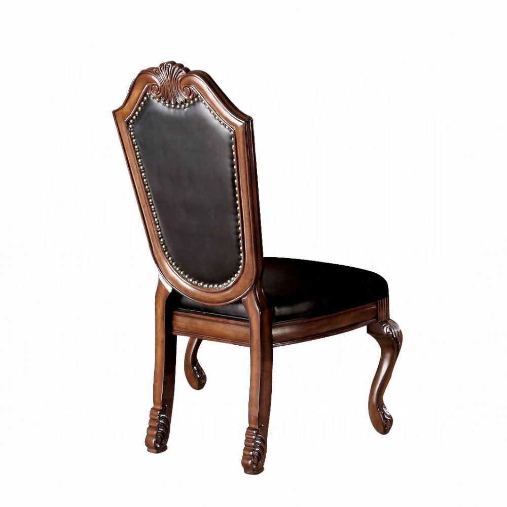 High Back Black Faux Leather Upholstered Side Chair