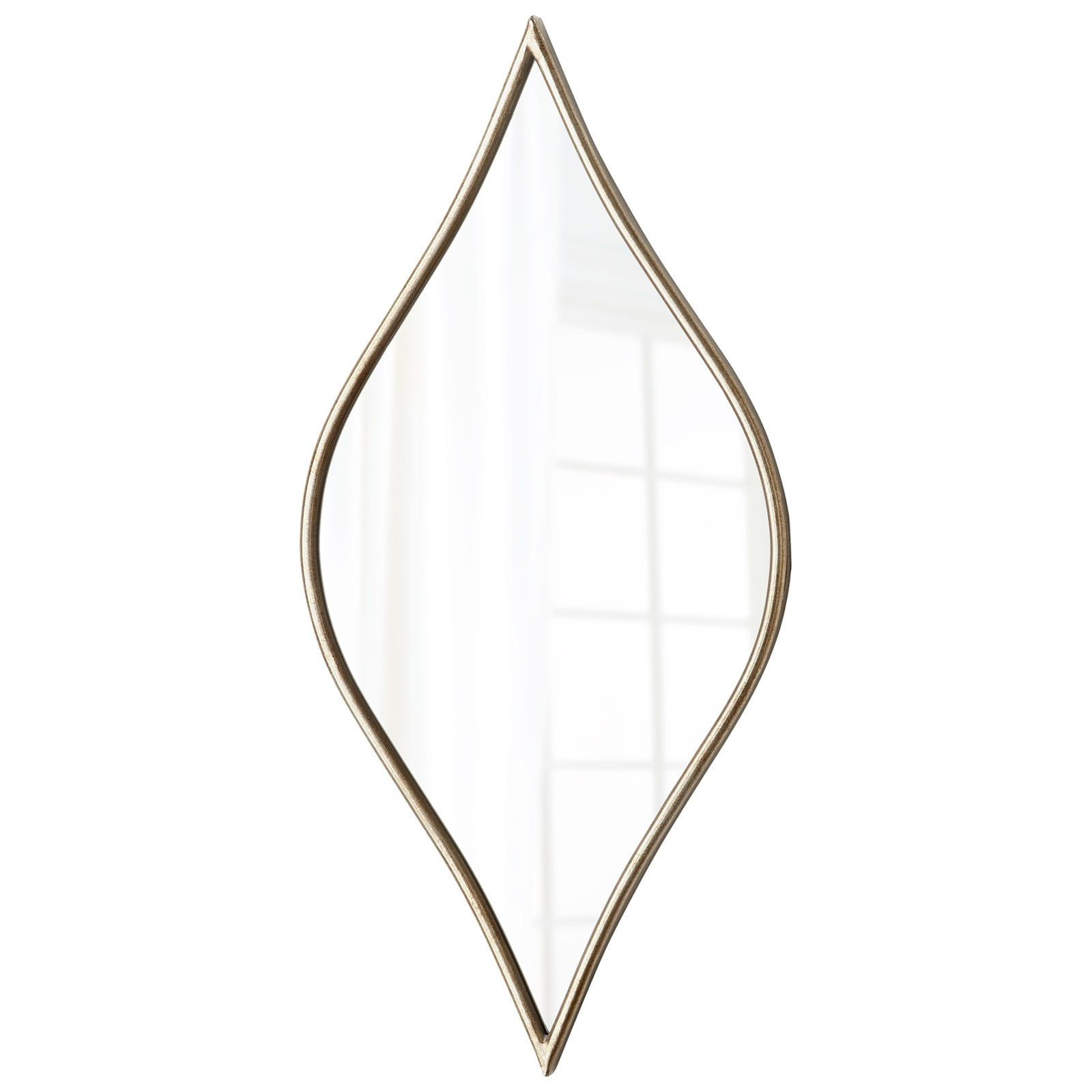 Contemporary Silver Ogee-Shaped Metal Mirror 11.75W x 24.75H