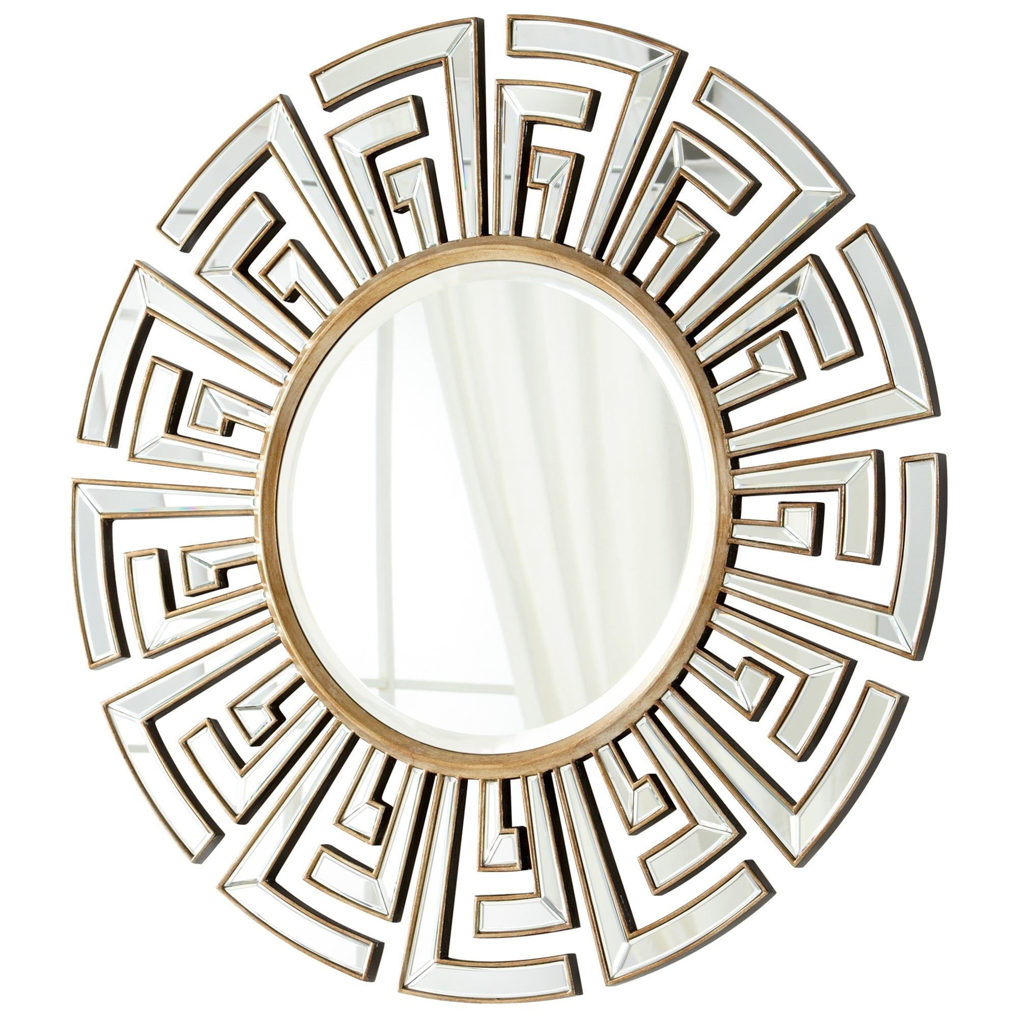 Cleopatra 47'' Round Gold Geometric Wall Mirror