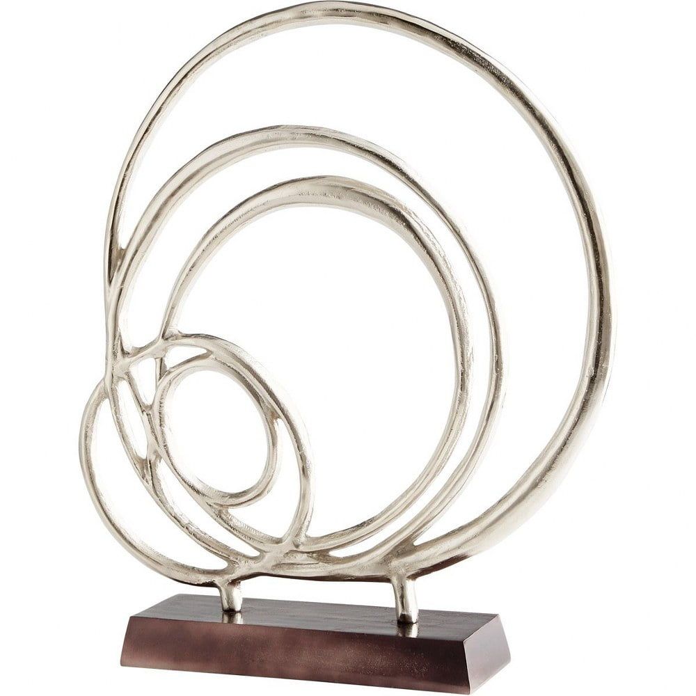 Contemporary Nickel Finish Free-Form Sculpture, 27" Height