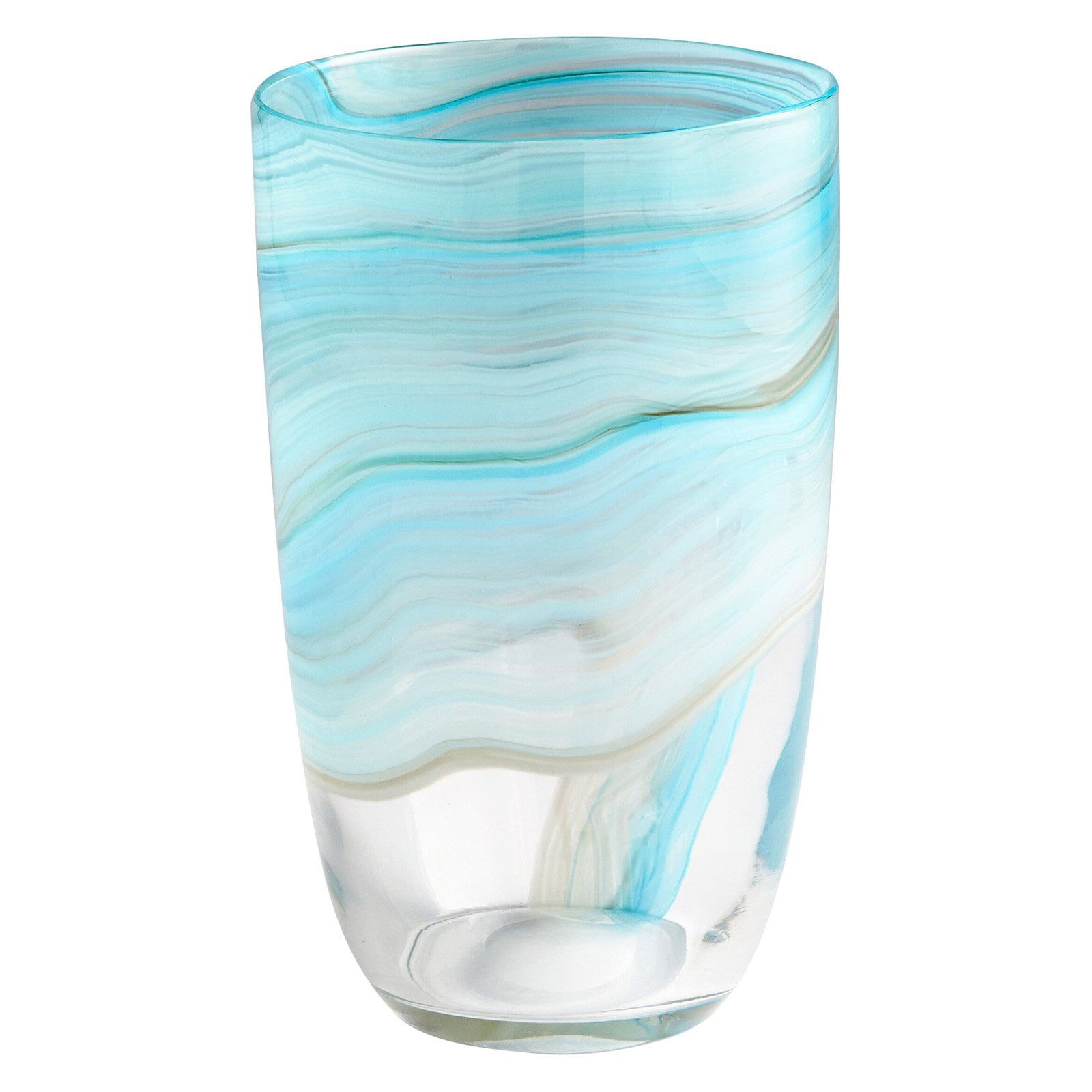 Small Blue and White Swirl Glass Vase