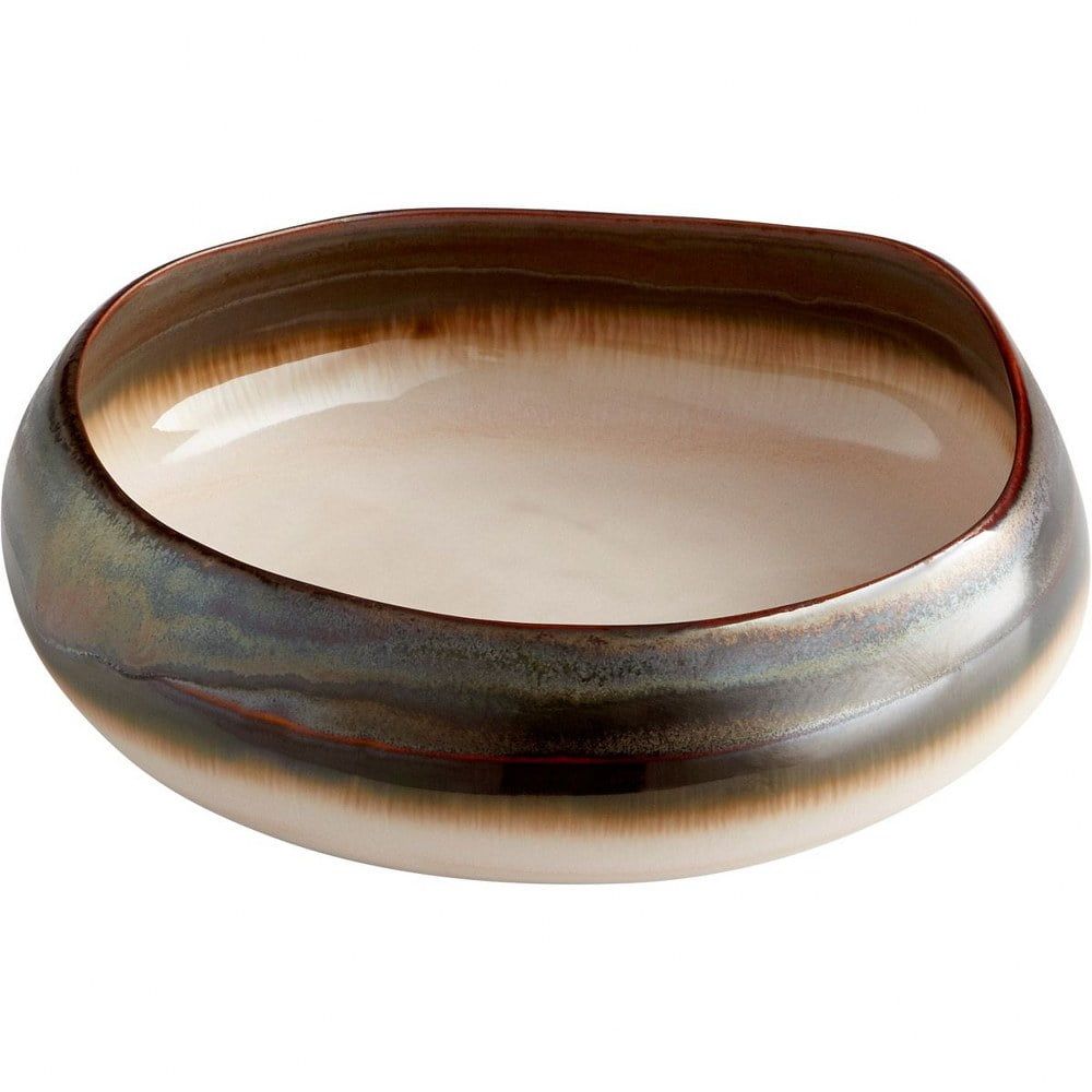 Handcrafted Beige Ceramic Decorative Bowl