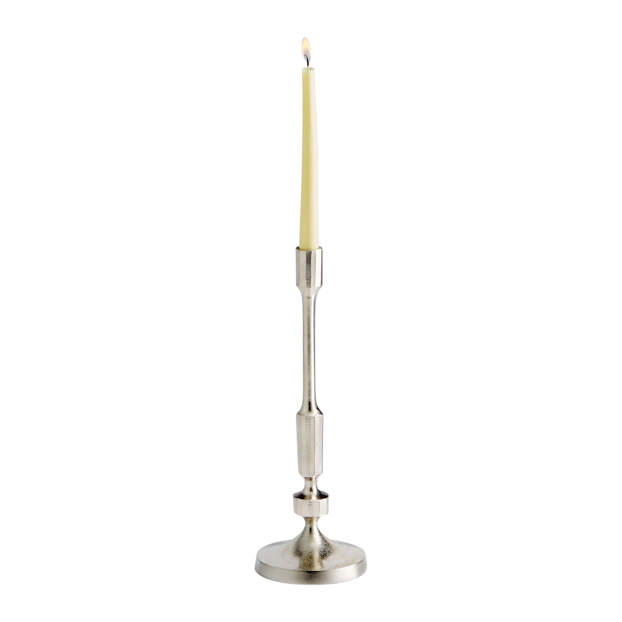 Contemporary Modern Gray Nickel Aluminum Candle Lantern