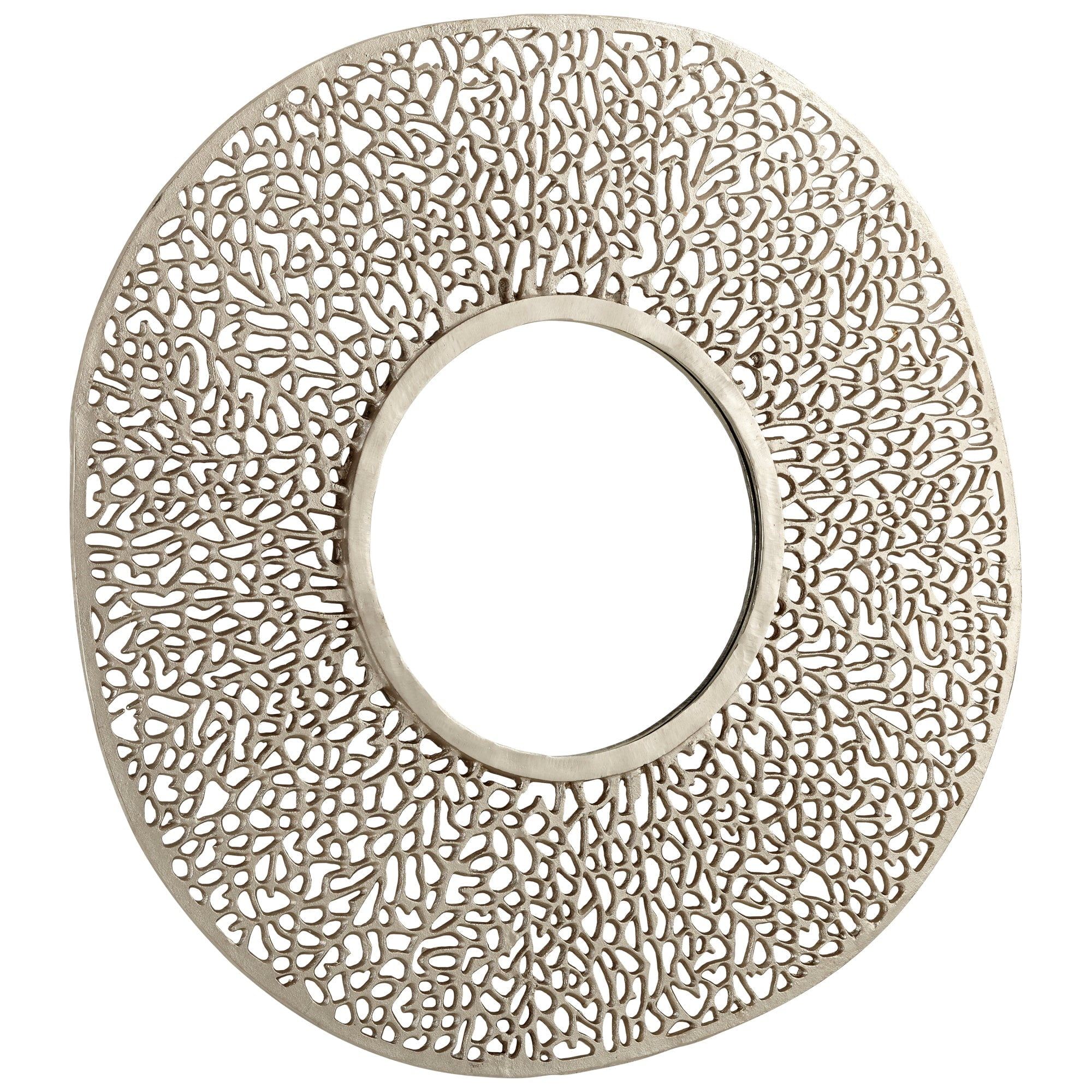 Luxurious Gold and Silver Coral-Inspired Aluminum Mirror 44.5"