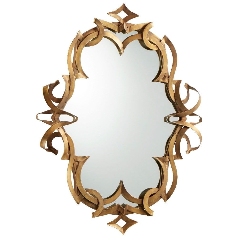 Charcroft 36.25" Gold Contemporary Wall Mirror