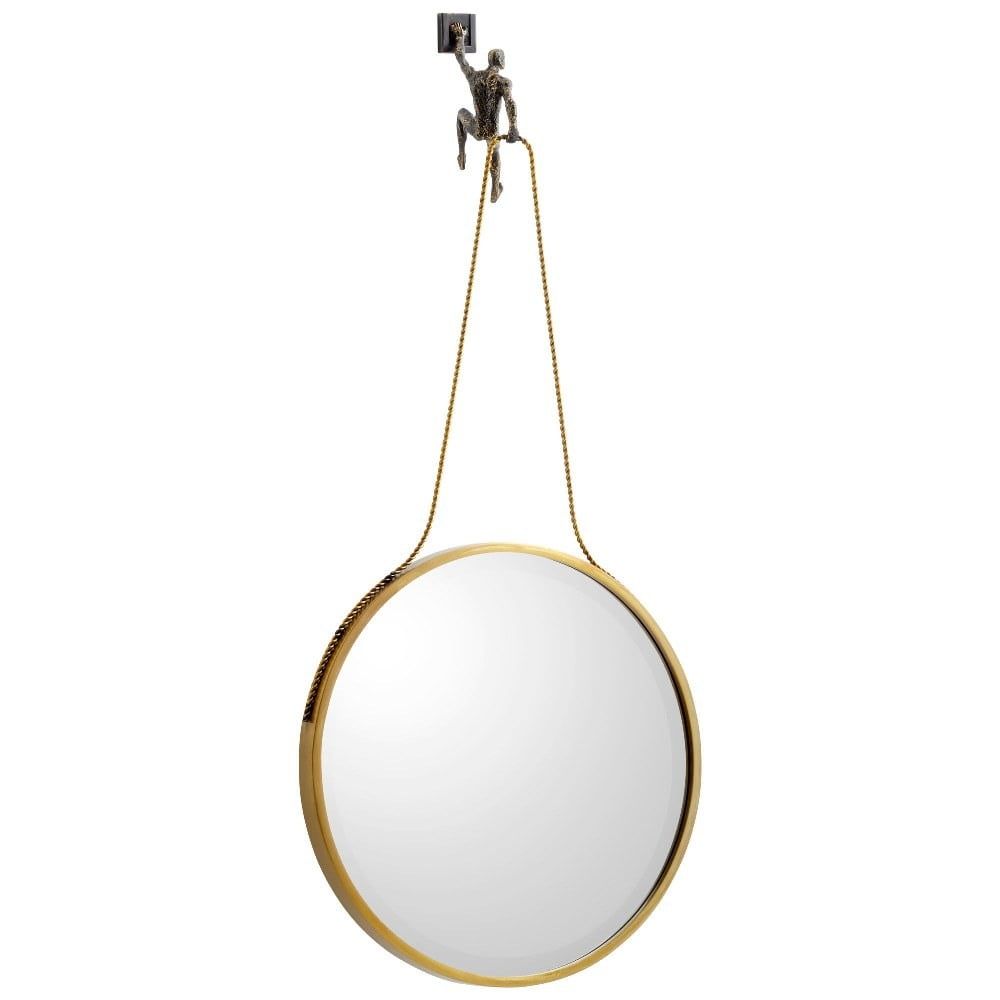 Round Golden Bronze Contemporary Wall Mirror