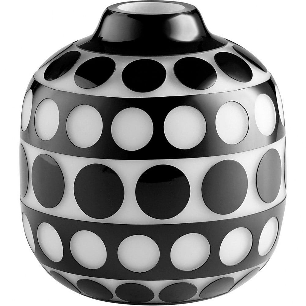 Black and White Glass Polka Dot Bud Vase