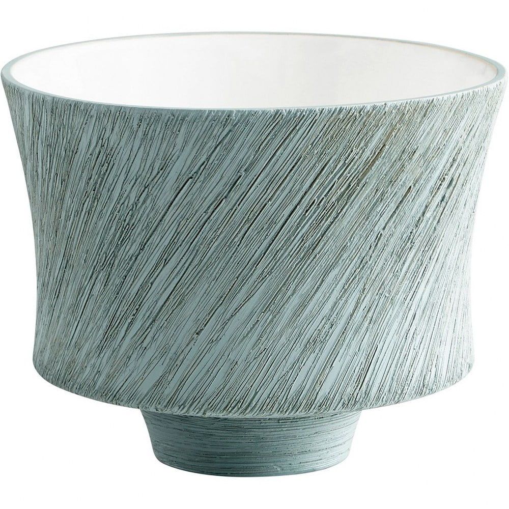 Oyster Blue Ceramic Textured Planter, 7.5"