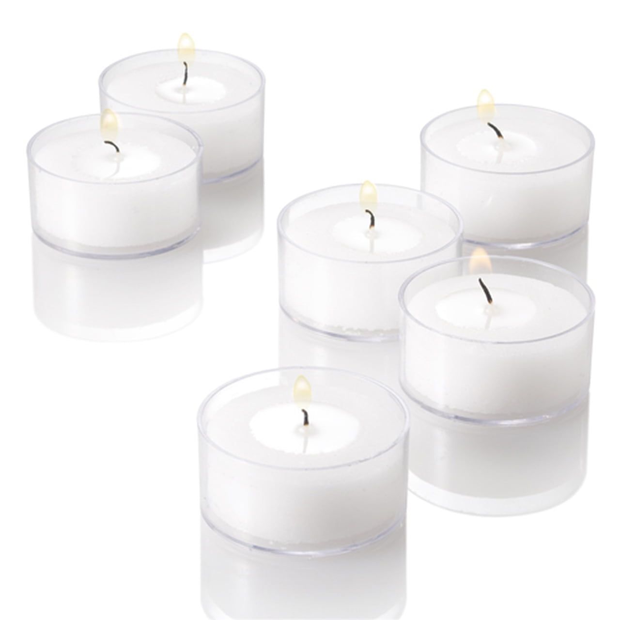 Clear Cup White Unscented Dripless Tealight Candles