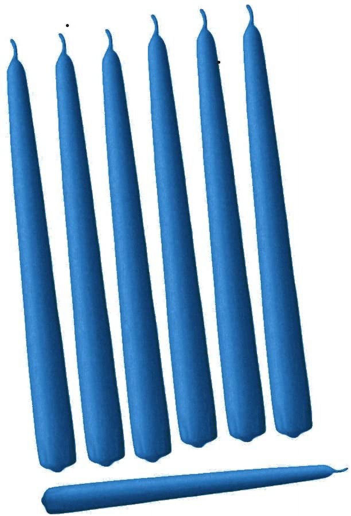 Elegant Medium Blue 10-Inch Dripless Taper Candles Set