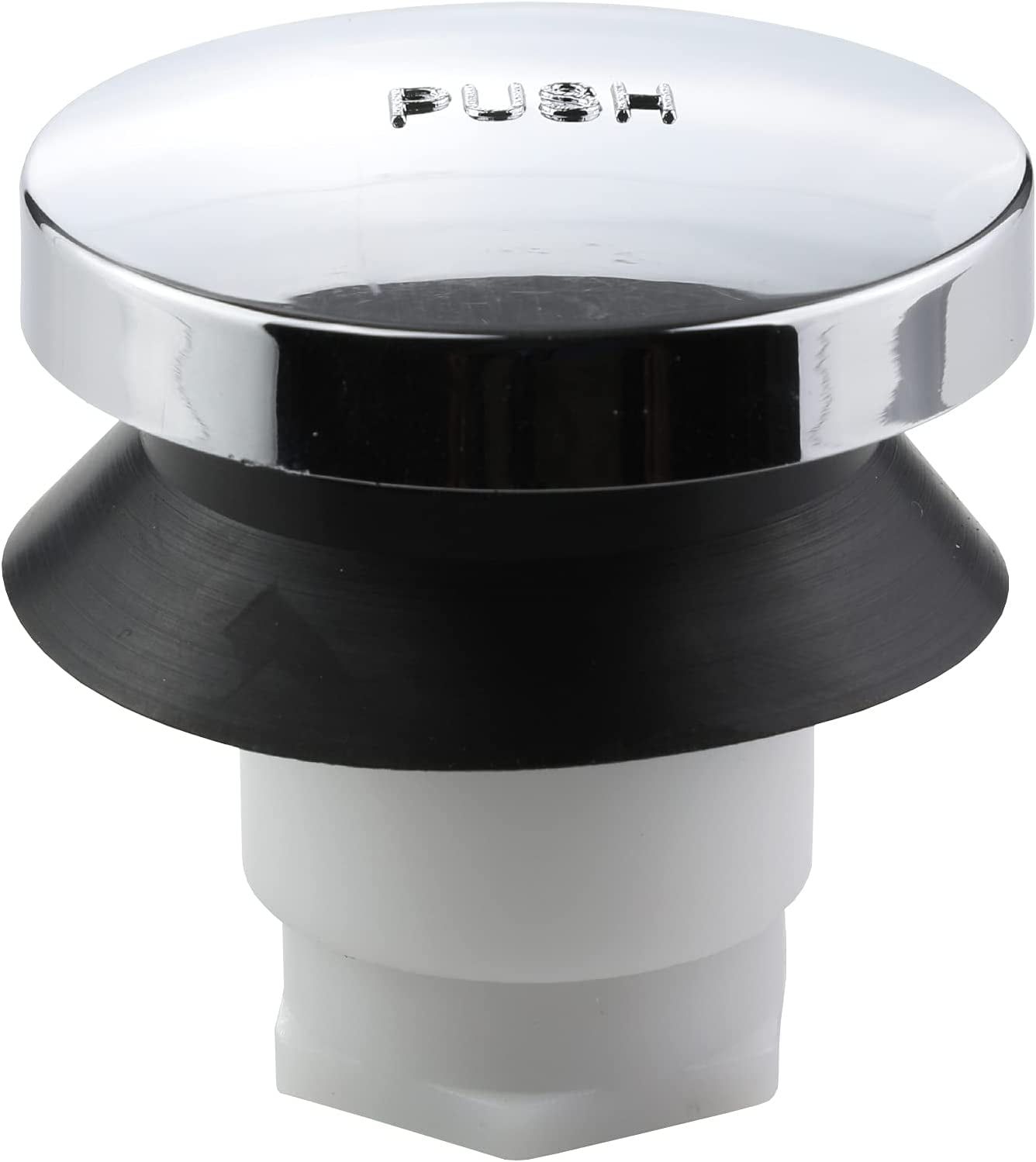 Chrome Plastic Touch-Toe Tub Drain Stopper, 2-Inch