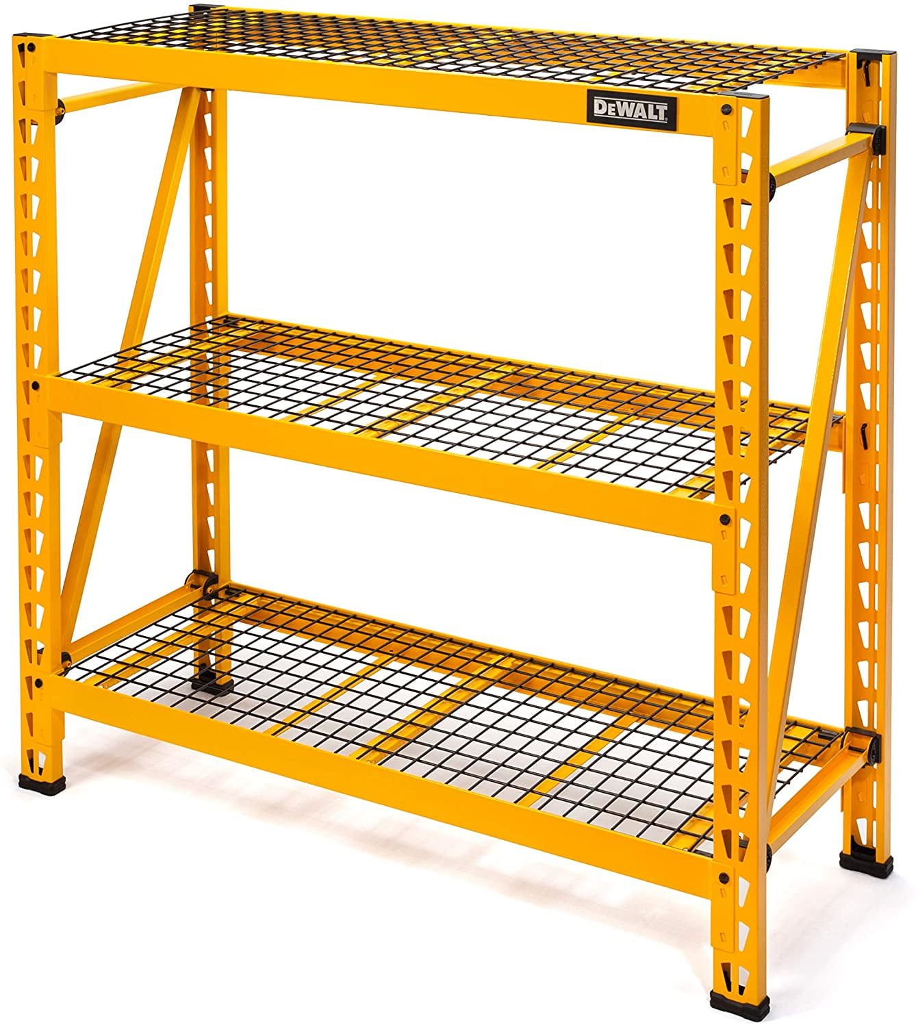 4-Foot Tall Black Steel 3-Tier Industrial Storage Rack