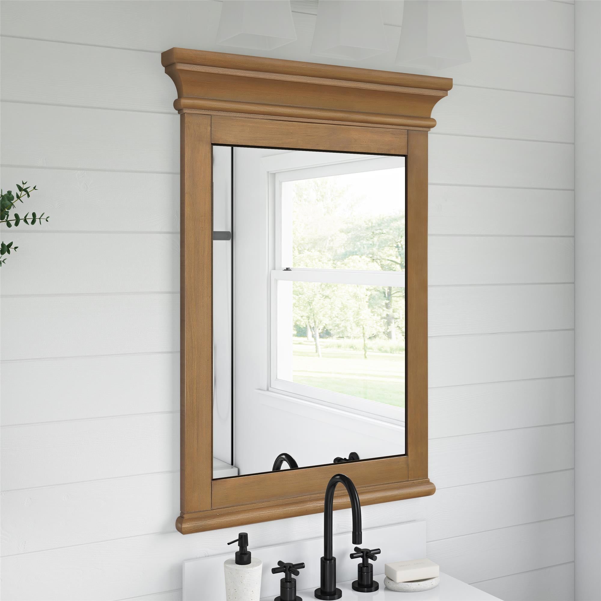 Natural Rustic Wood Full Length Rectangular Mirror