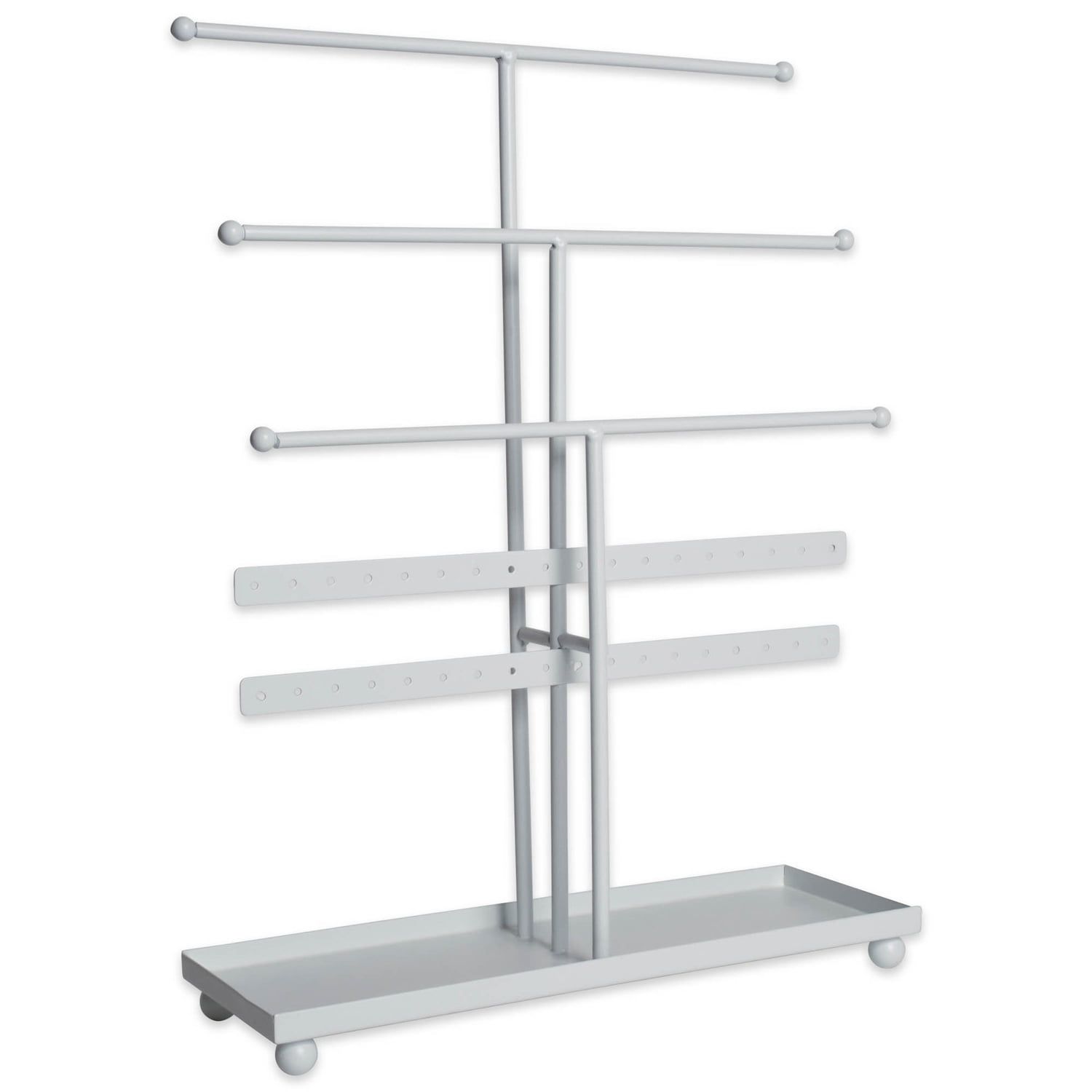 White Metal 3-Tier Jewelry Organizer Stand