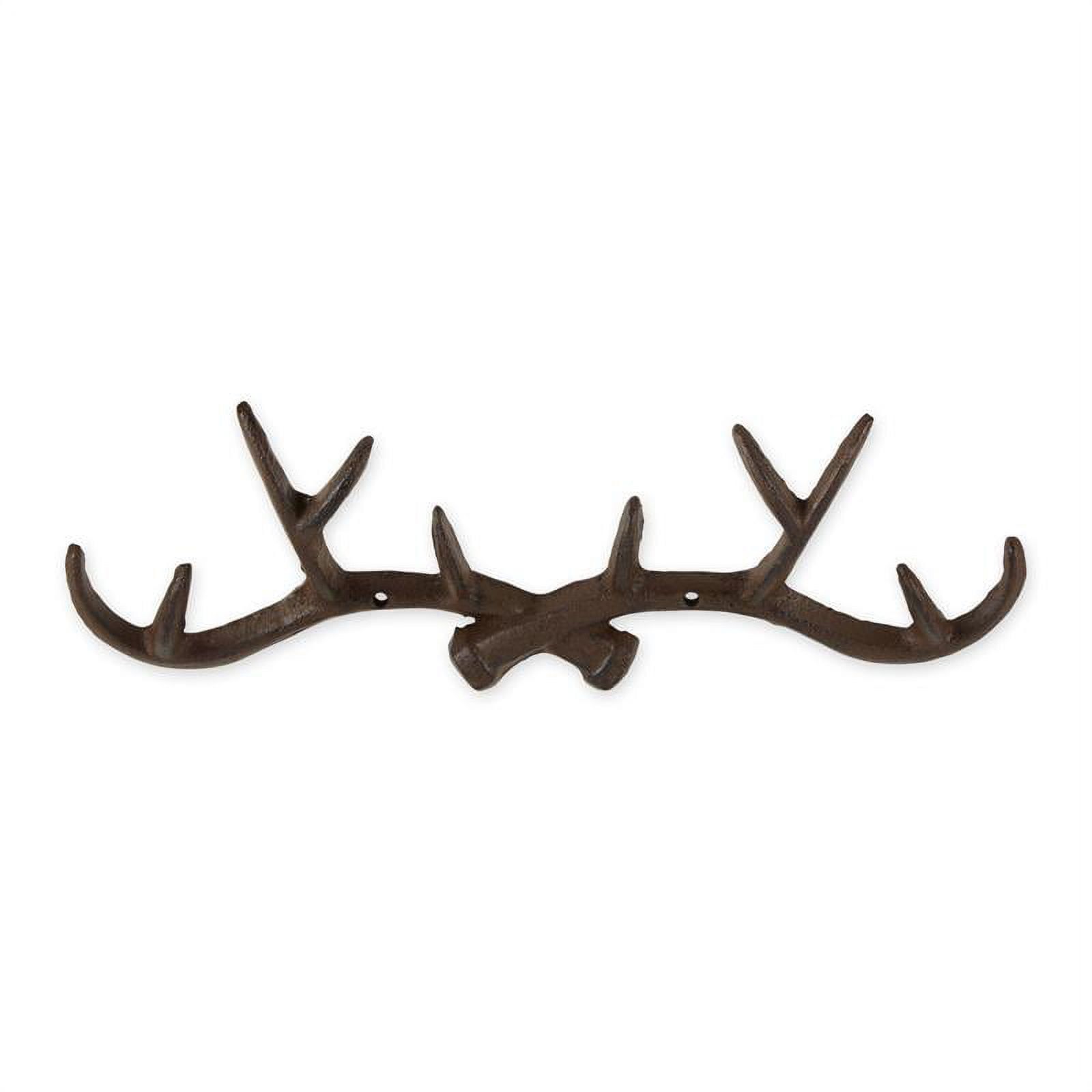 Rustic Brown Cast Iron Antler Wall Hook