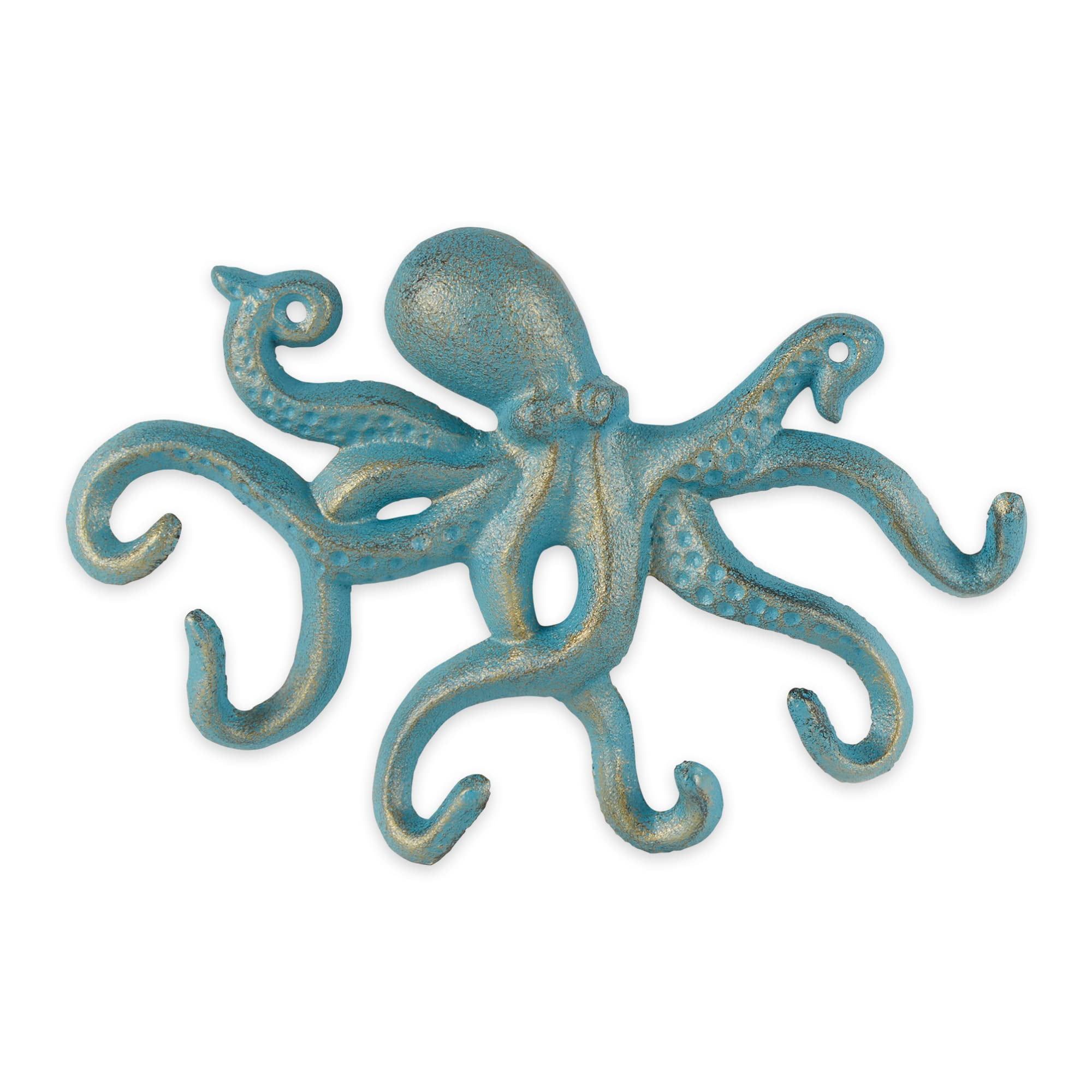 Blue Cast Iron Octopus Wall Hook