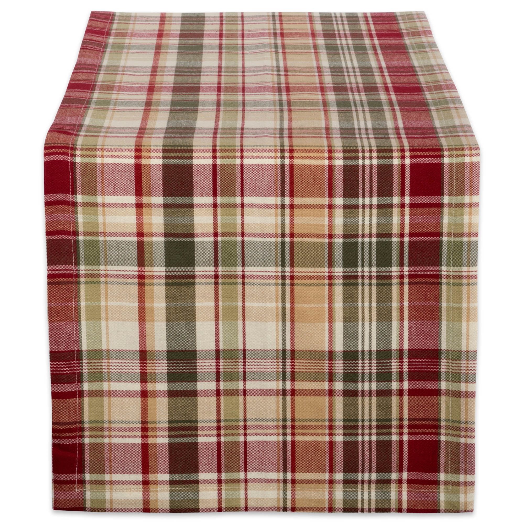 Cabin Plaid Cotton Fall Thanksgiving Table Runner, 72 x 14"