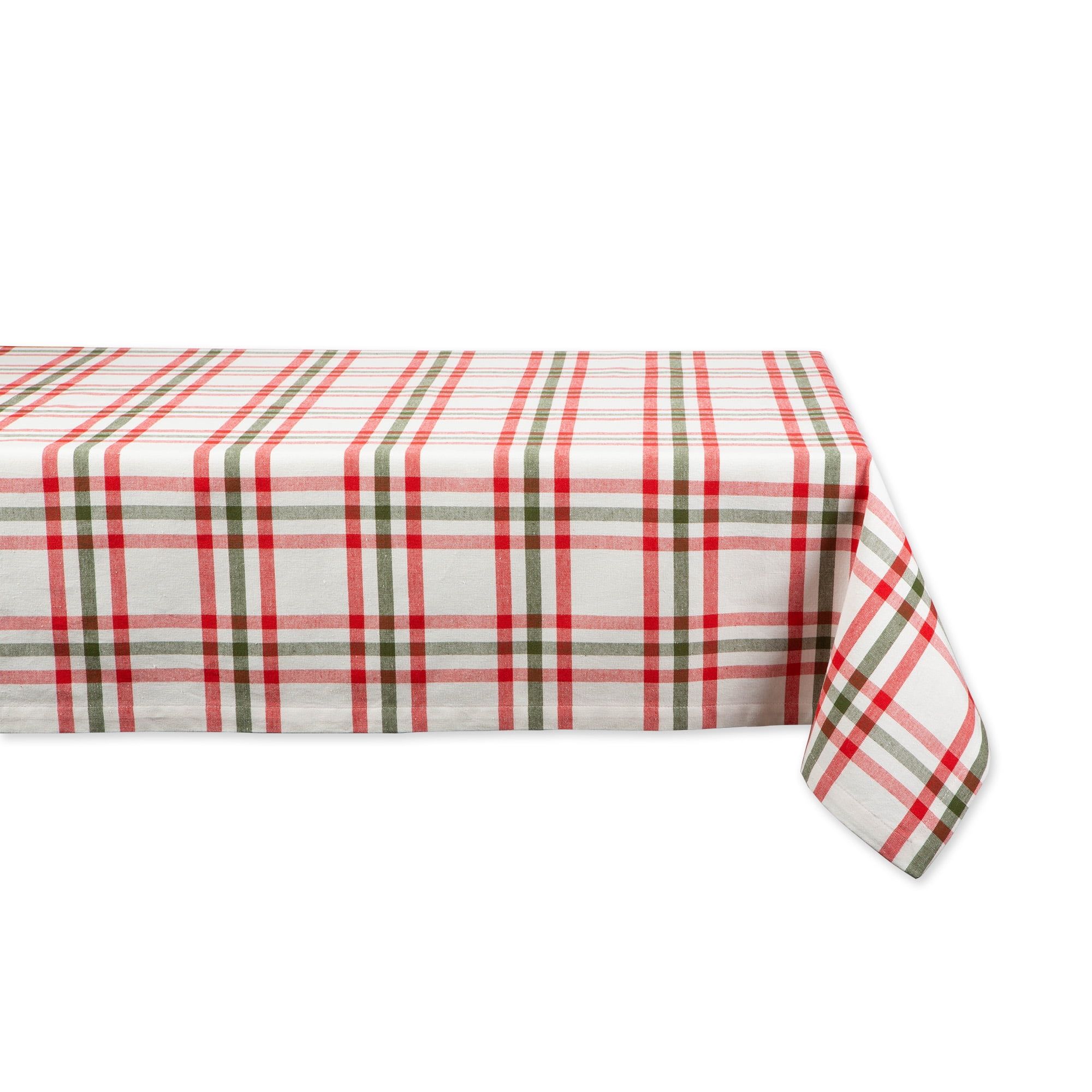 Nutcracker Plaid Cotton Winter Tablecloth, 52x52"