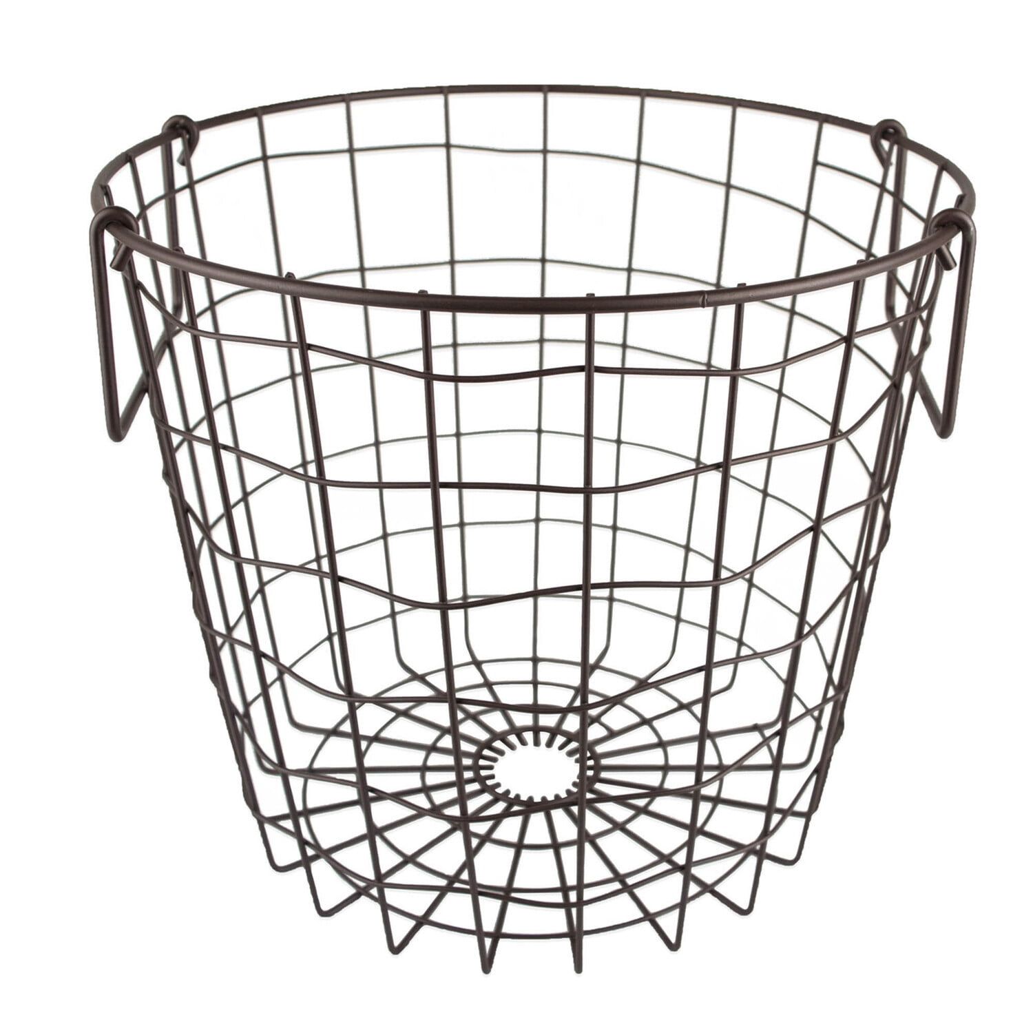 Small Round Black Metal Wire Storage Basket