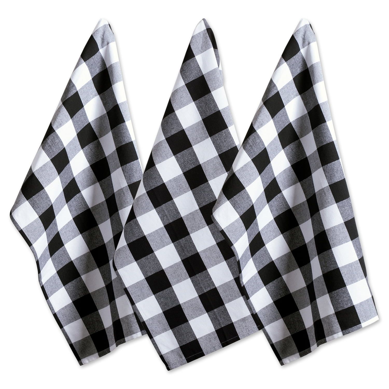 Buffalo Check Black and White Cotton Kitchen Towel Set