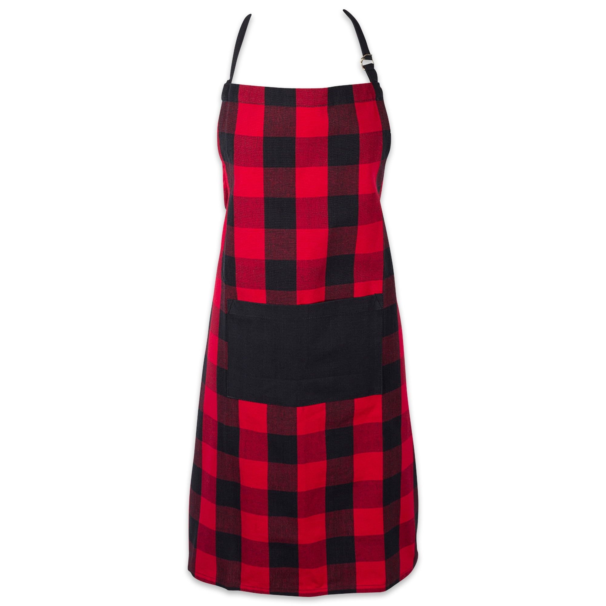 Red and Black Buffalo Check Cotton Chef Apron with Pocket