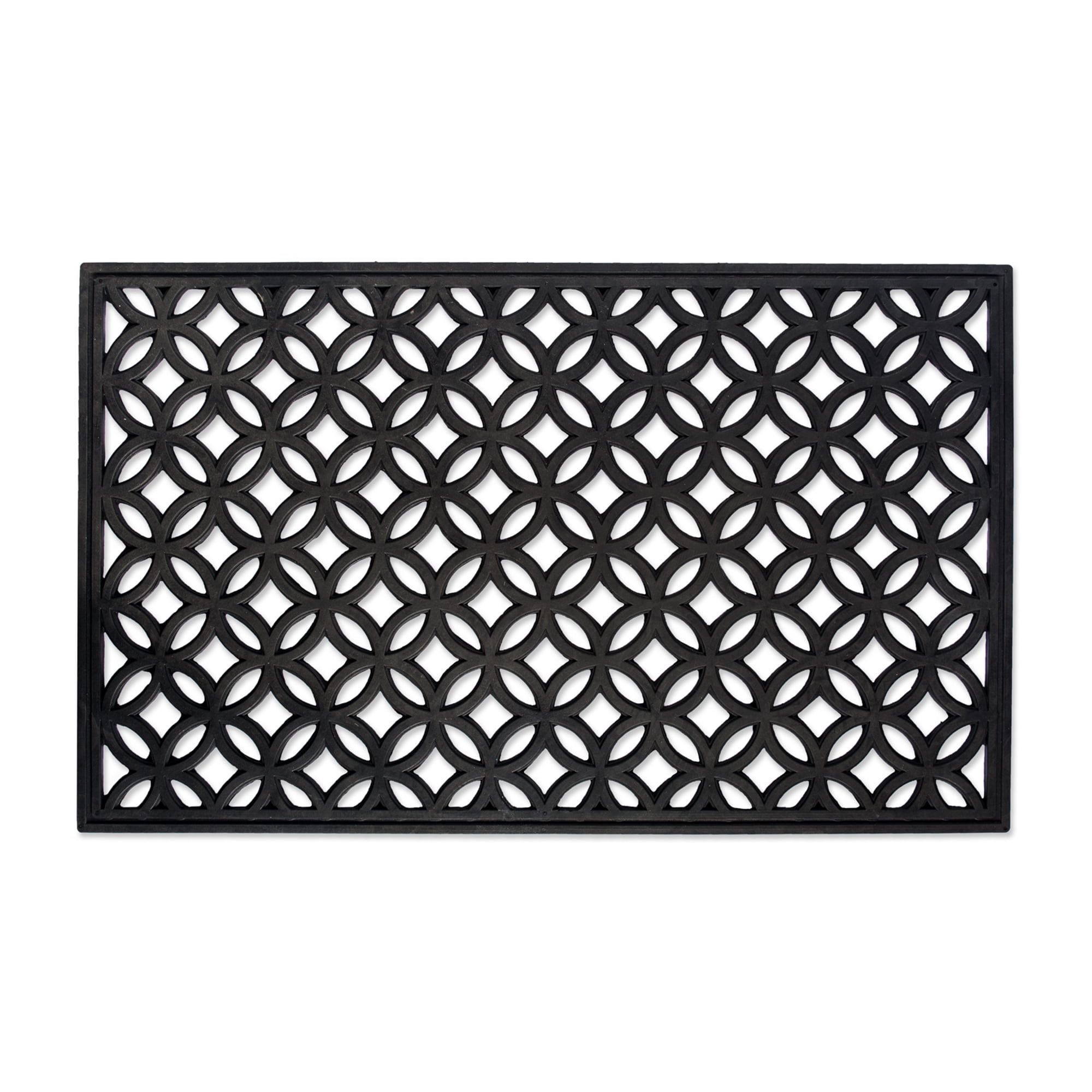 Lattice Pattern Recycled Rubber 30"x18" Outdoor Doormat