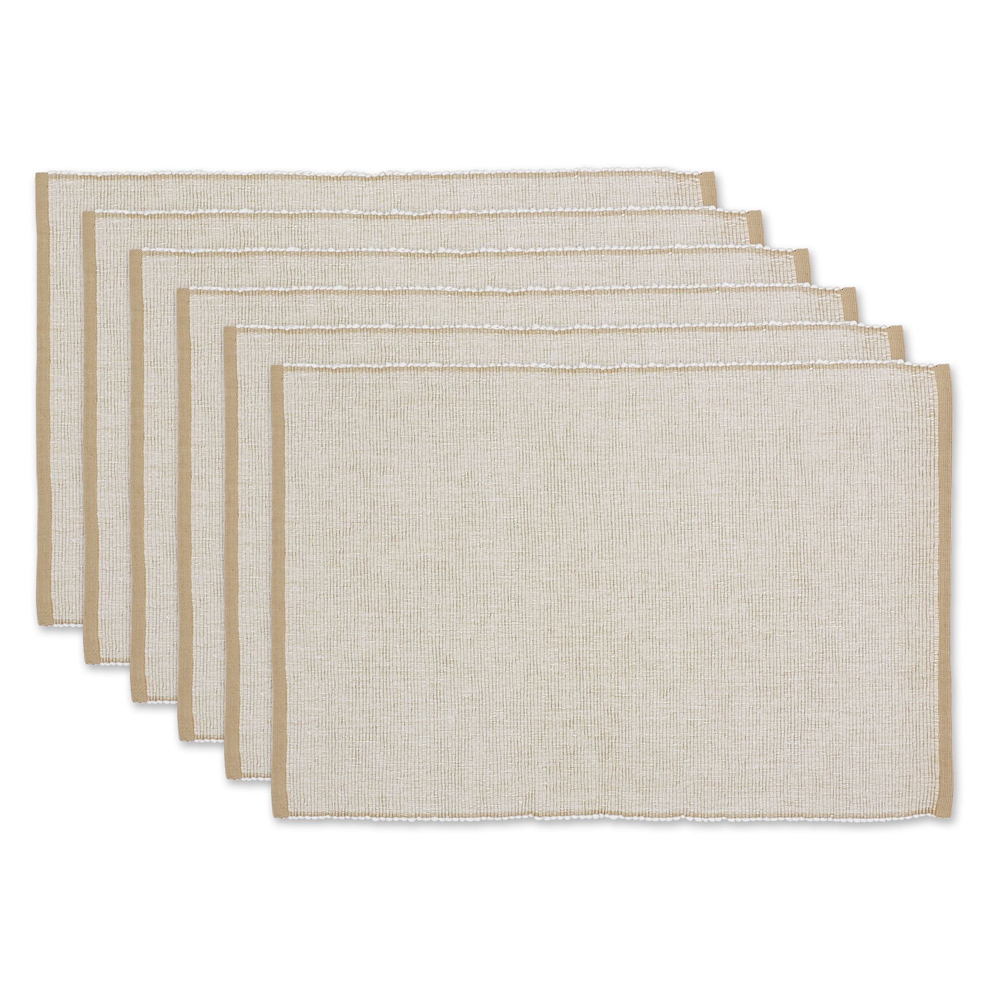 Stone Chambray Ribbed Cotton Placemats Set of 6, 13x19