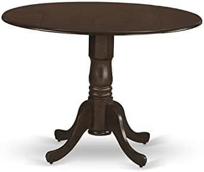 42" Round Espresso Wood Extendable Dining Table