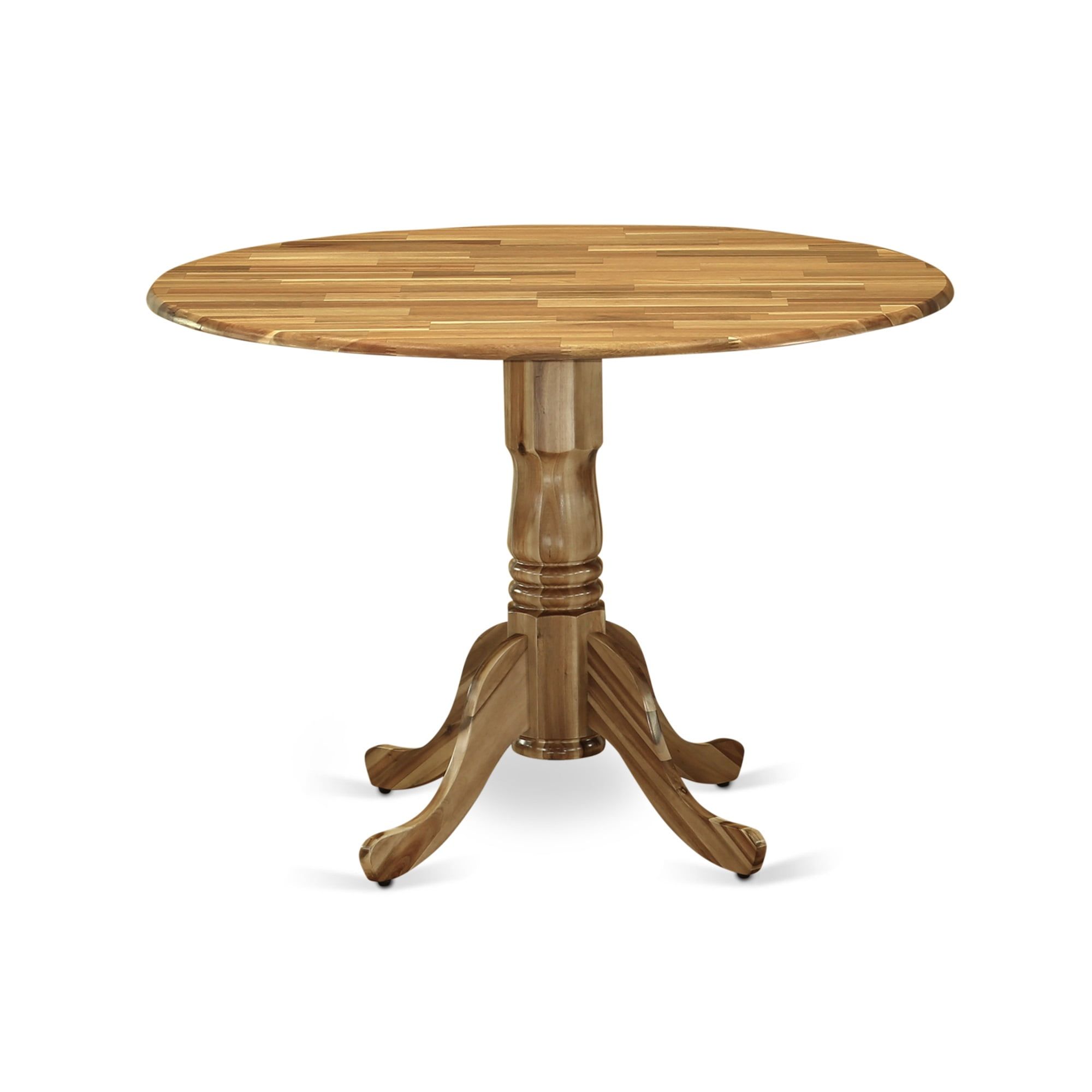 Round Reclaimed Acacia Wood Extendable Dining Table