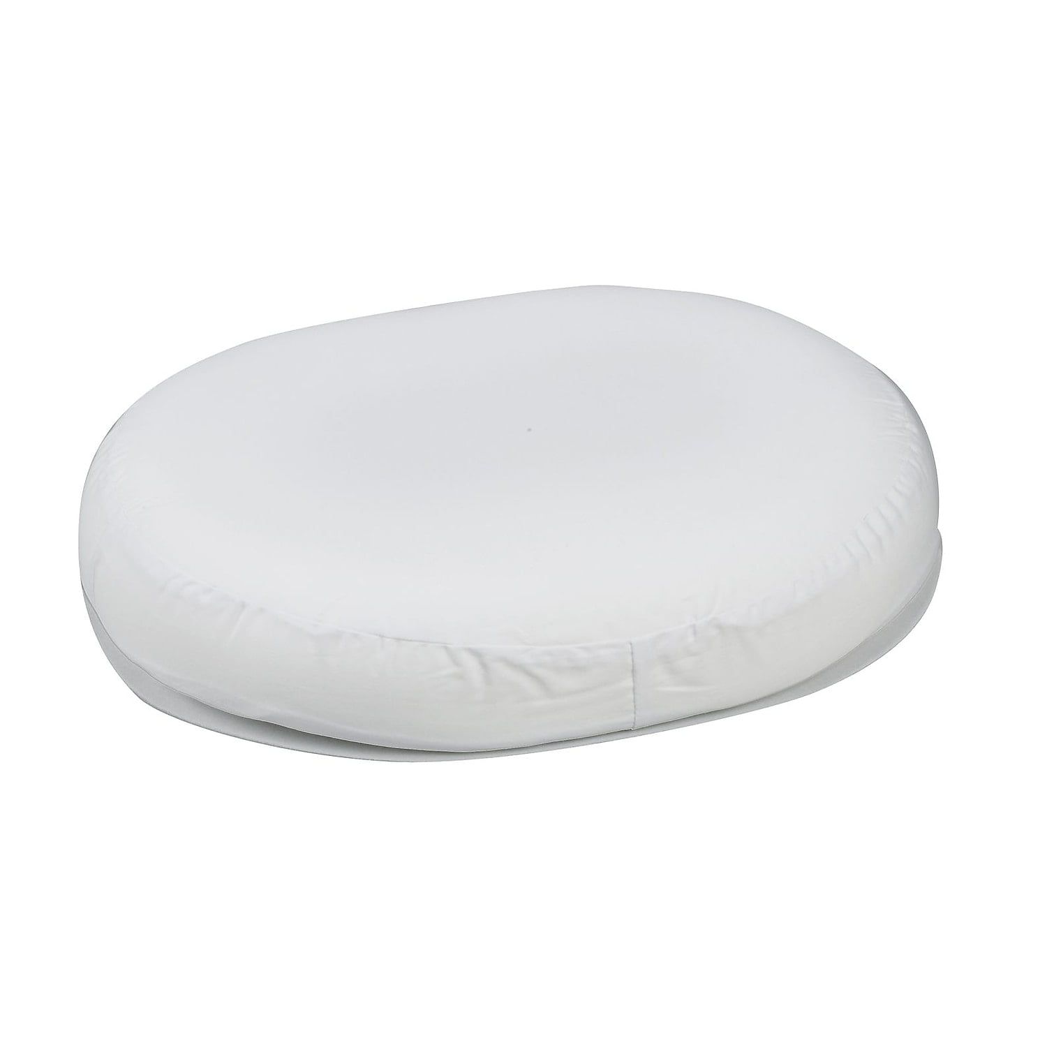 White 16" x 13" Contoured Foam Ring Cushion with Polyester/Cotton Cover