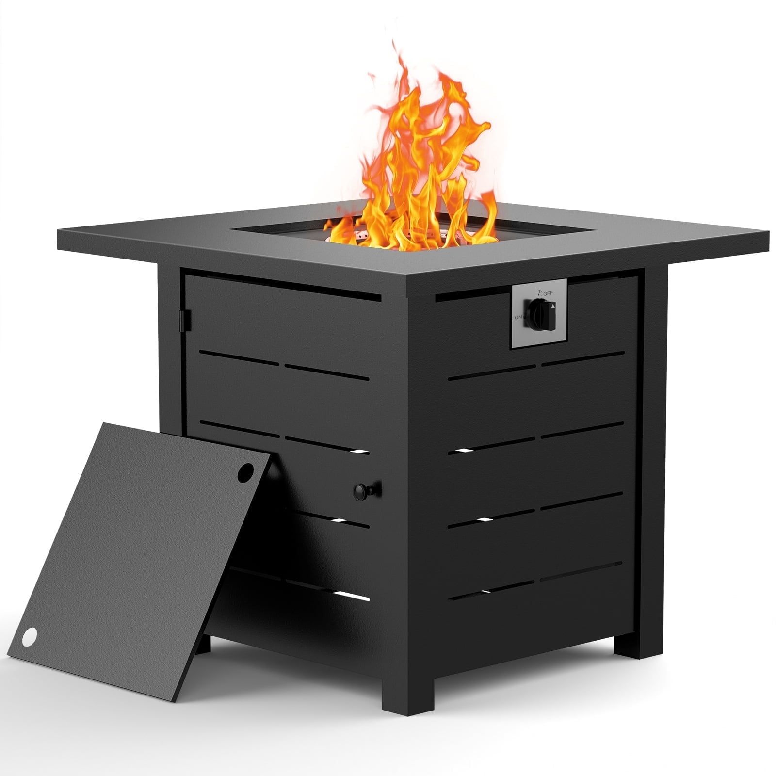 28" Black Powder Coated Gas Fire Pit Table