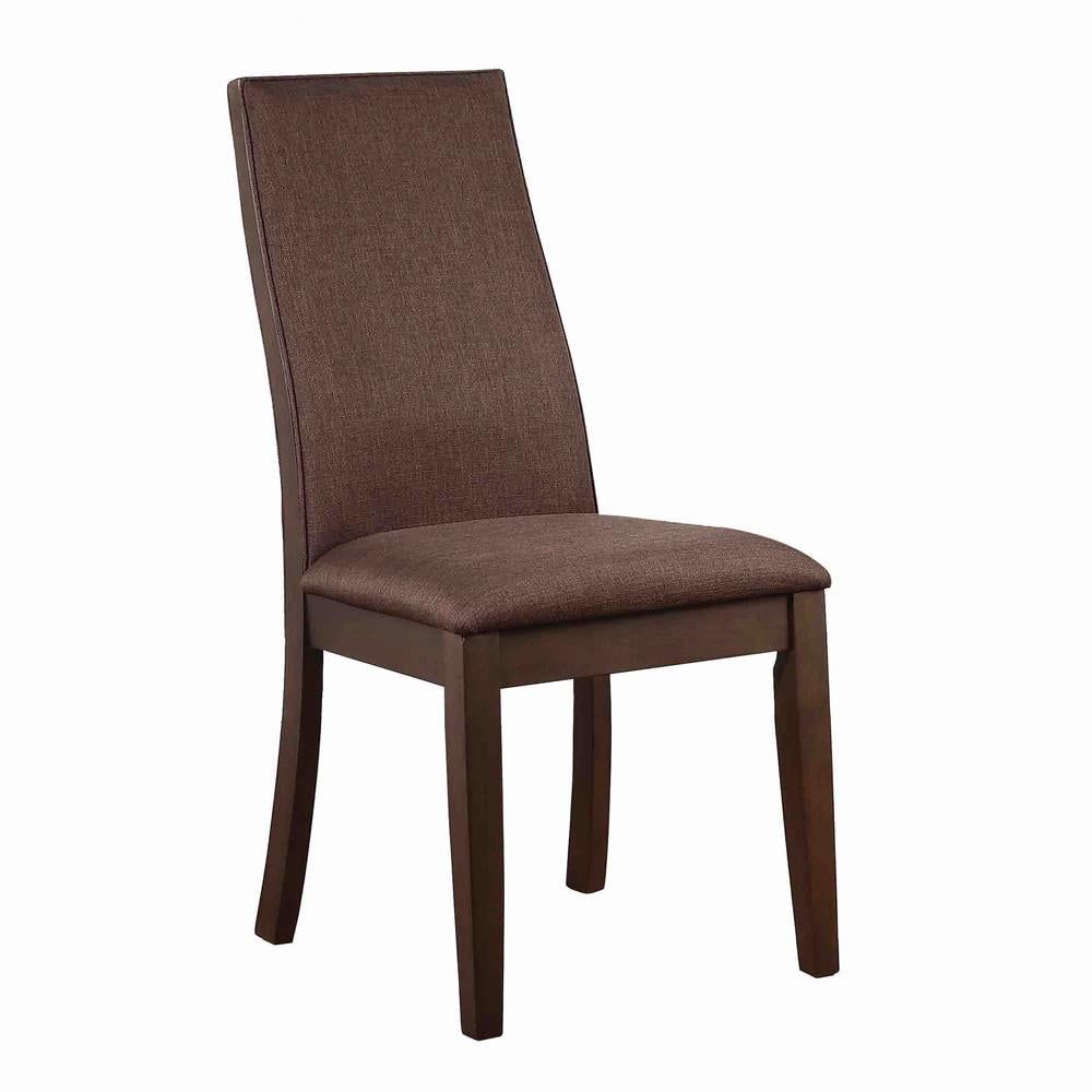 Rich Cocoa Brown Upholstered Wood Side Chair