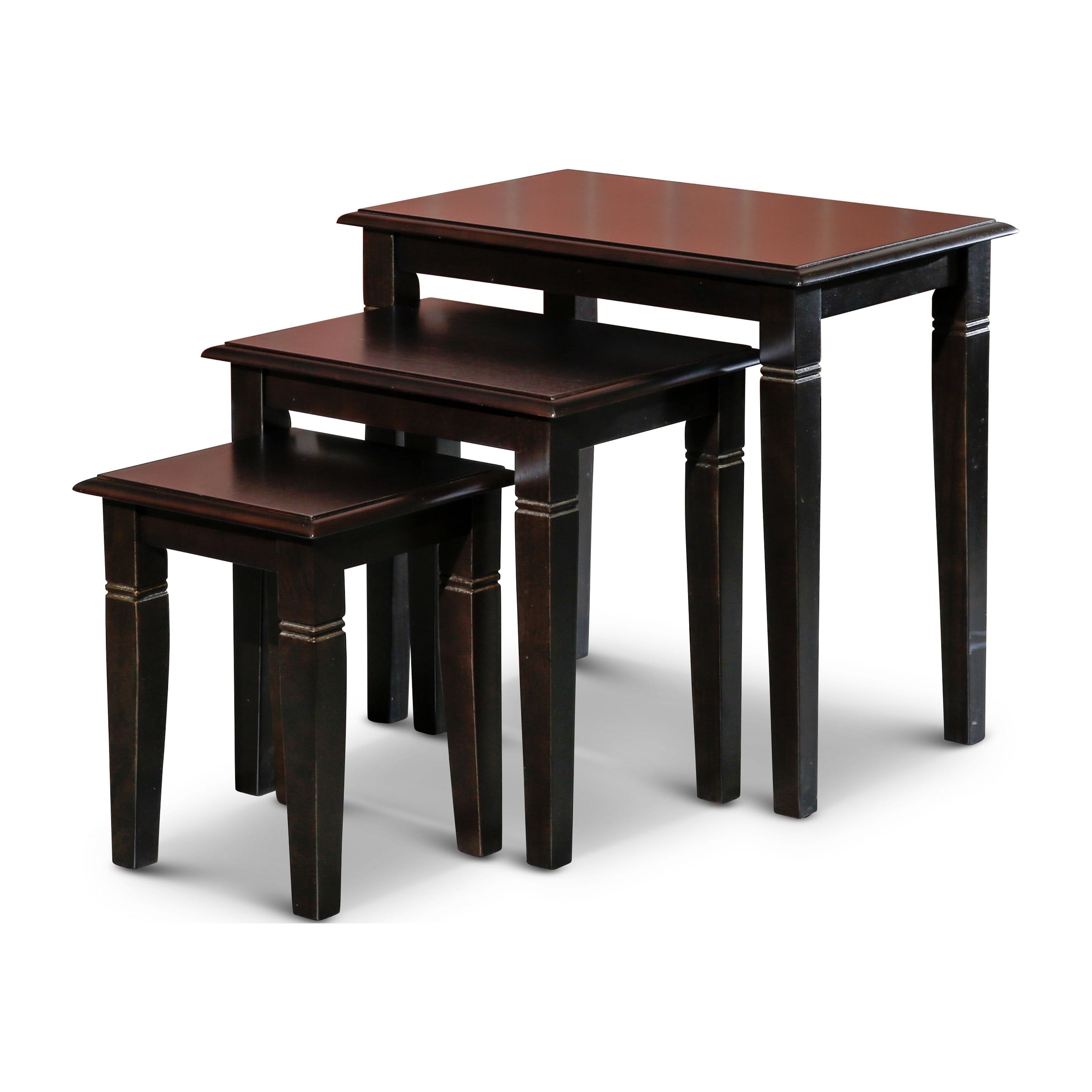 Espresso 3-Piece Solid Wood Nesting Tables Set