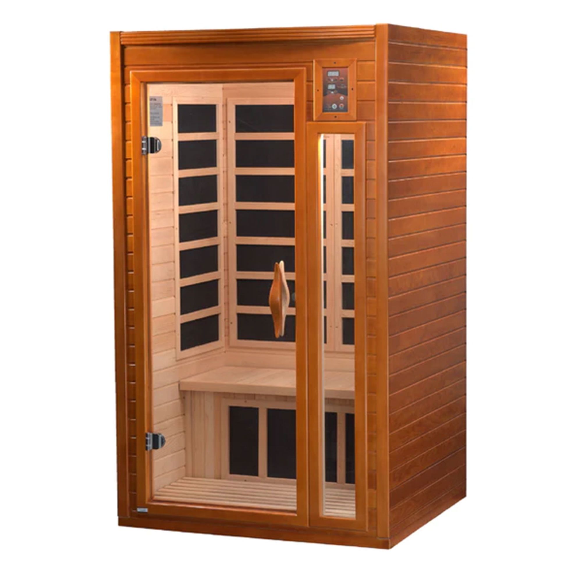 Barcelona 2-Person Hemlock Wood Infrared Sauna with Glass Door